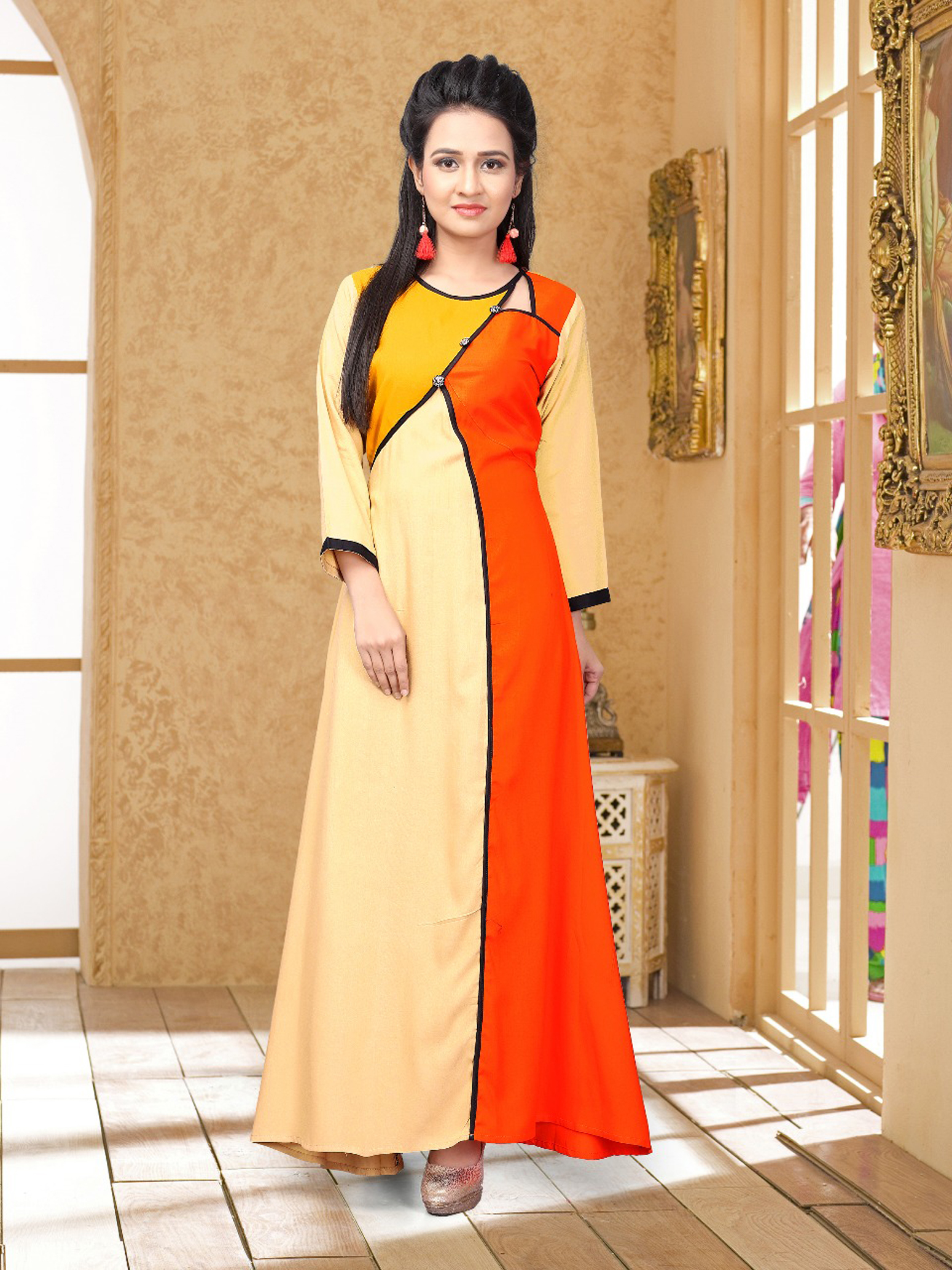As Per Image Chiffon Kurti