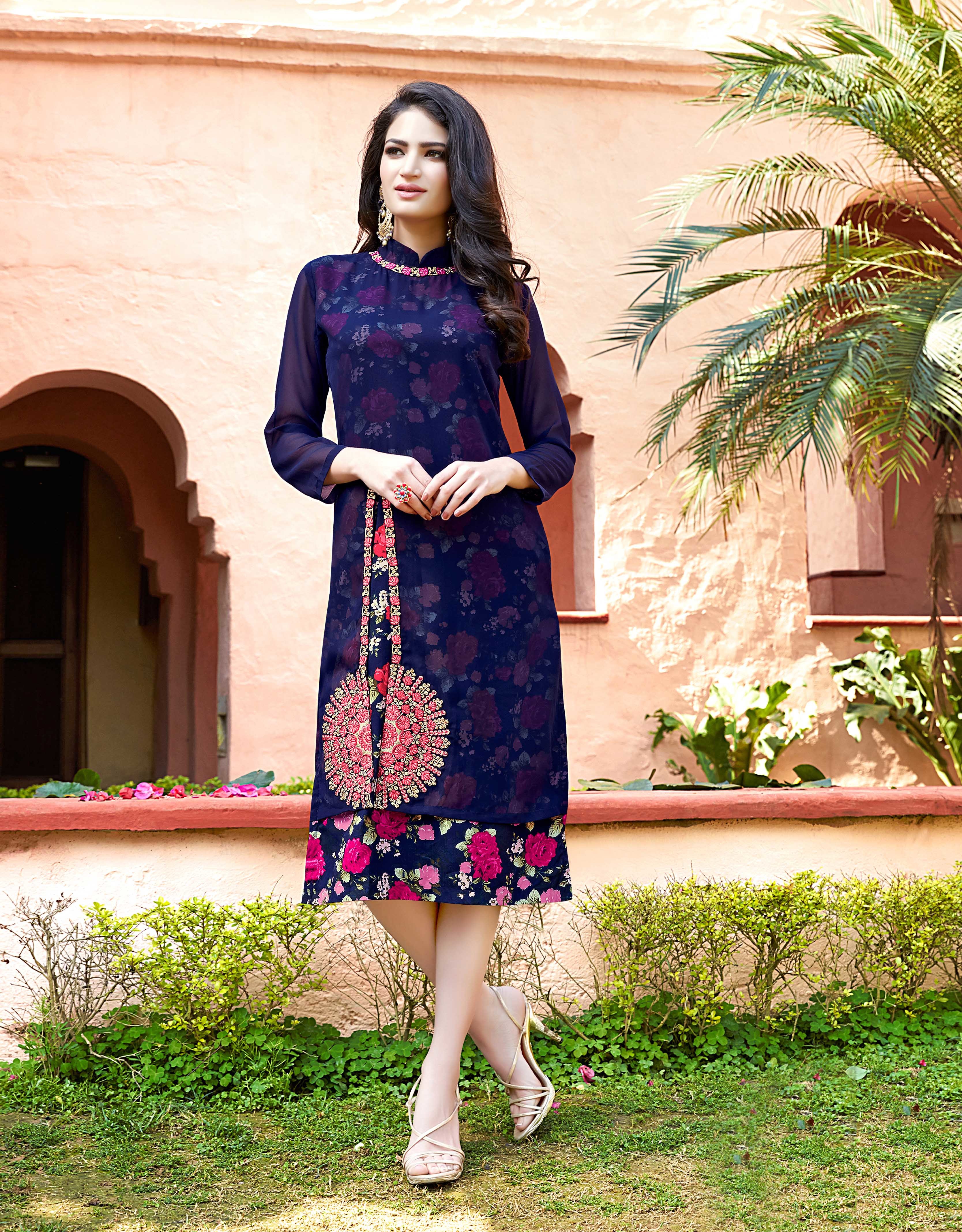 Designer Chiffon - Color: As Per Image