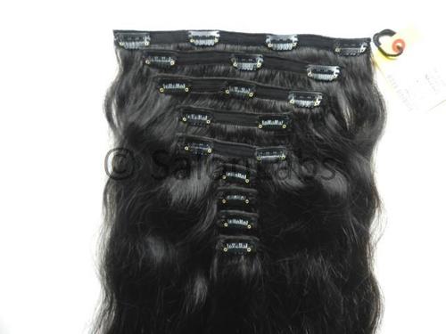 Natural Hair Clip In Extensions - Temple Hair, 10-34 Inch Length | Remy Hair, Unprocessed, Wavy, Curly, Straight, Clip-Ons, 100 Grams