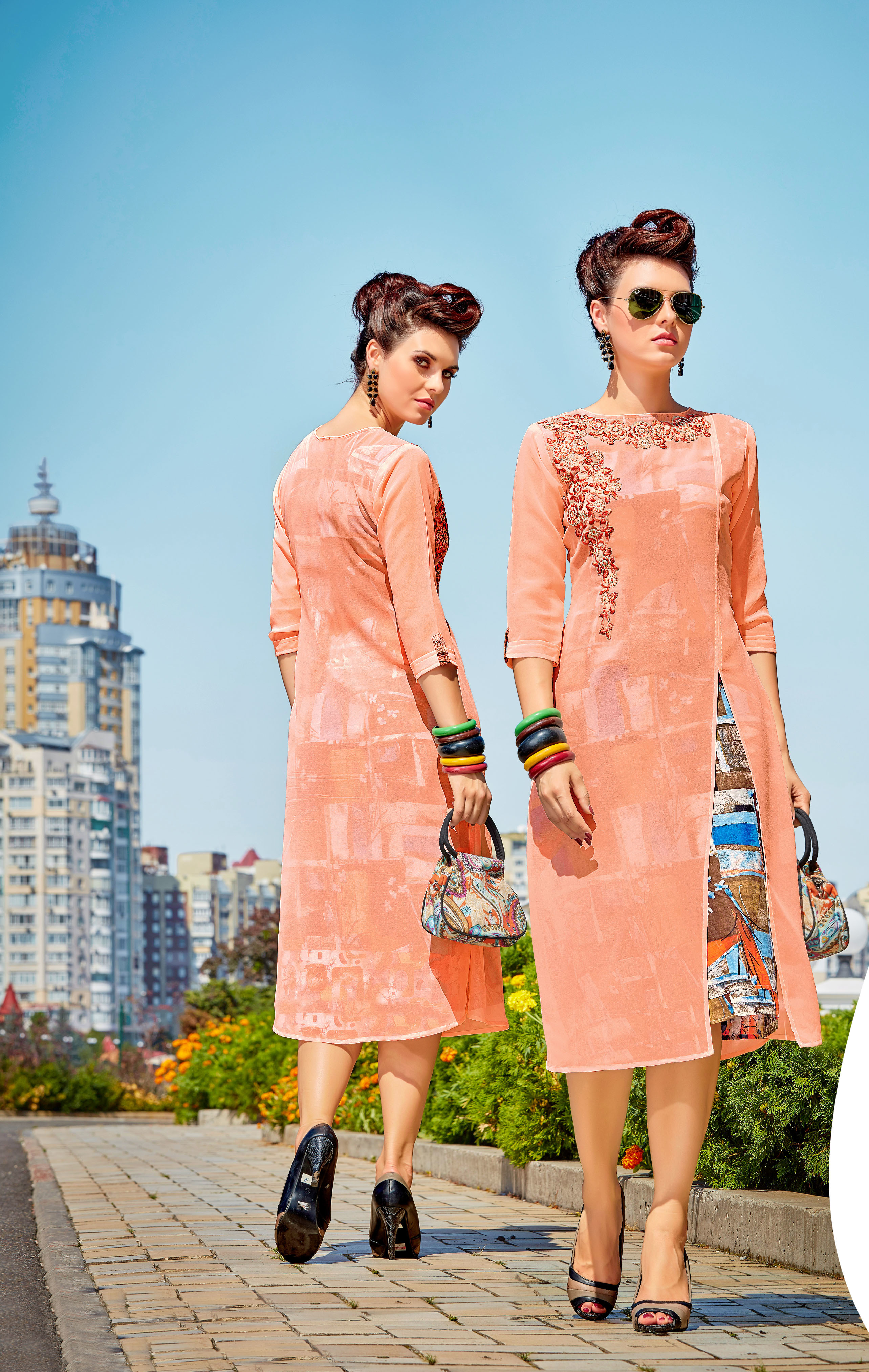 Mirror Work Kurti - Color: As Per Image