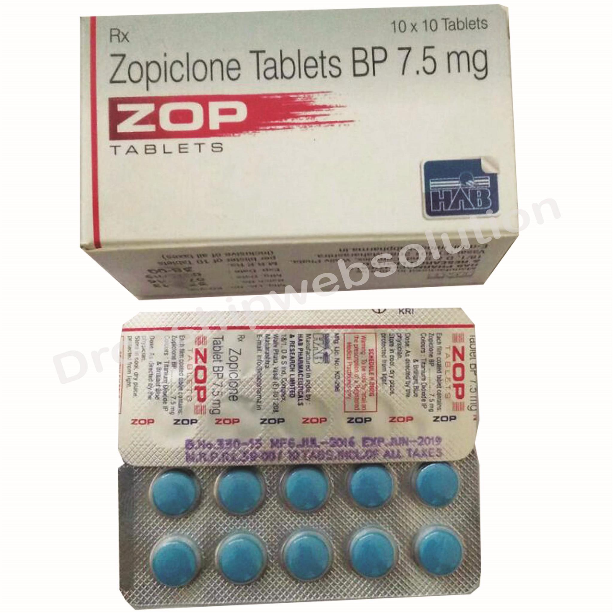 Zopiclone 7.5 Mg Tablets Generic Drugs