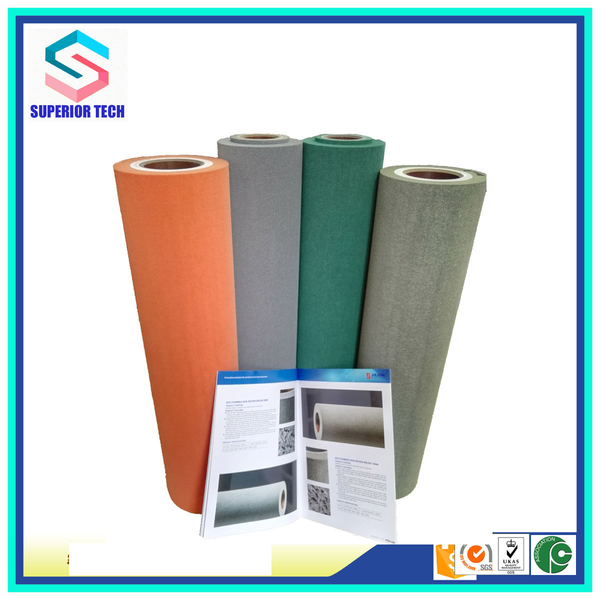 Non-woven Brush Roller - High Density 3x6x24 Inches, Gray | Long Life, Superior Pcb Cleaning & Deoxidizing Performance