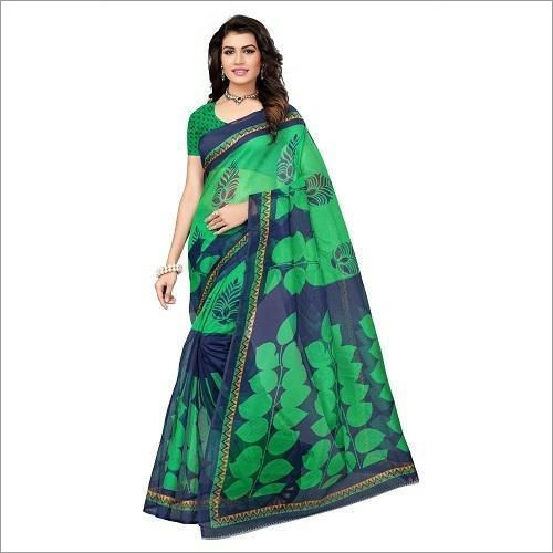 Multi- Colours Fancy Printed Kota Doria Saree