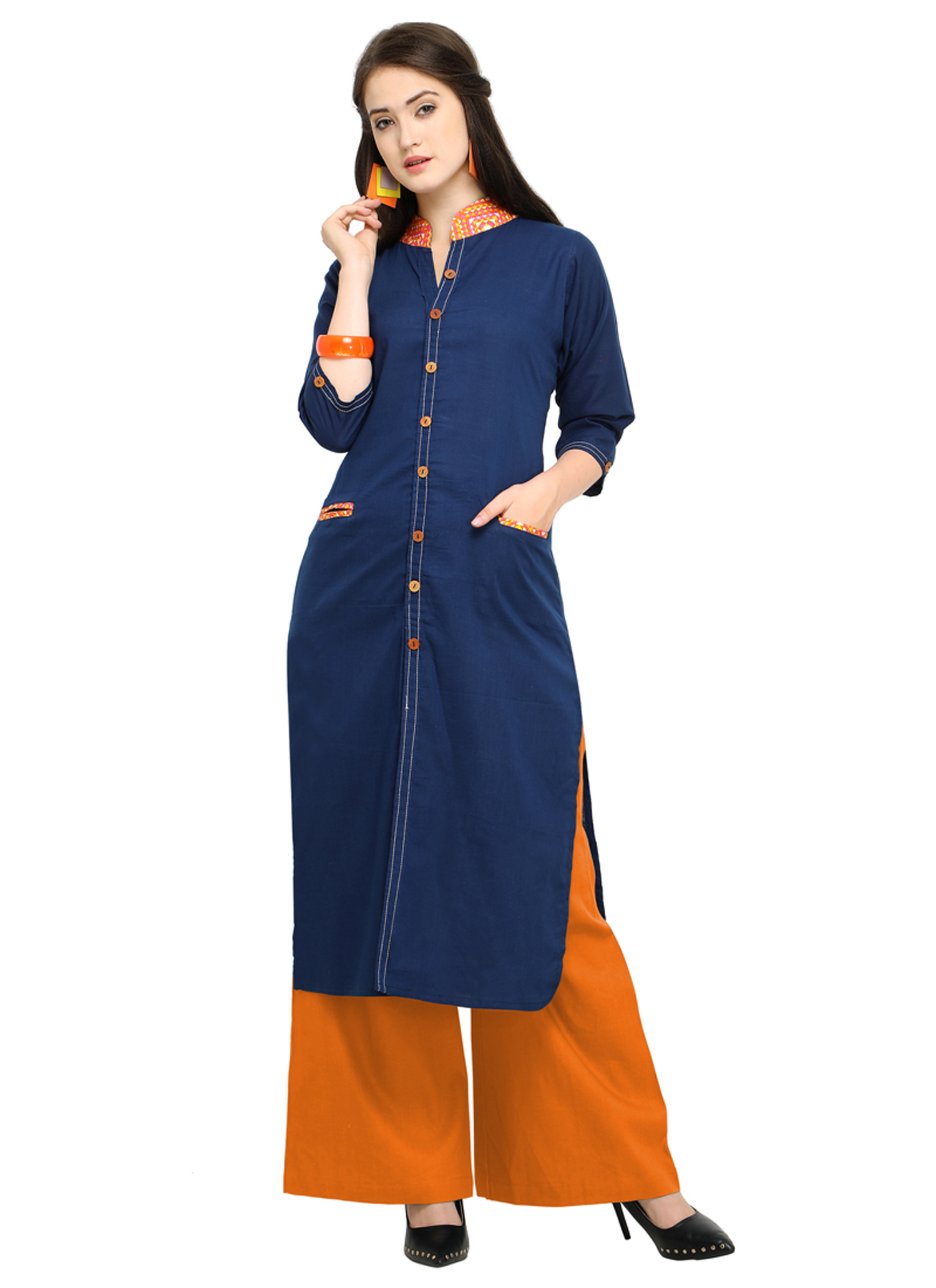 Linen Cotton Kurtis - Color: As Per Image