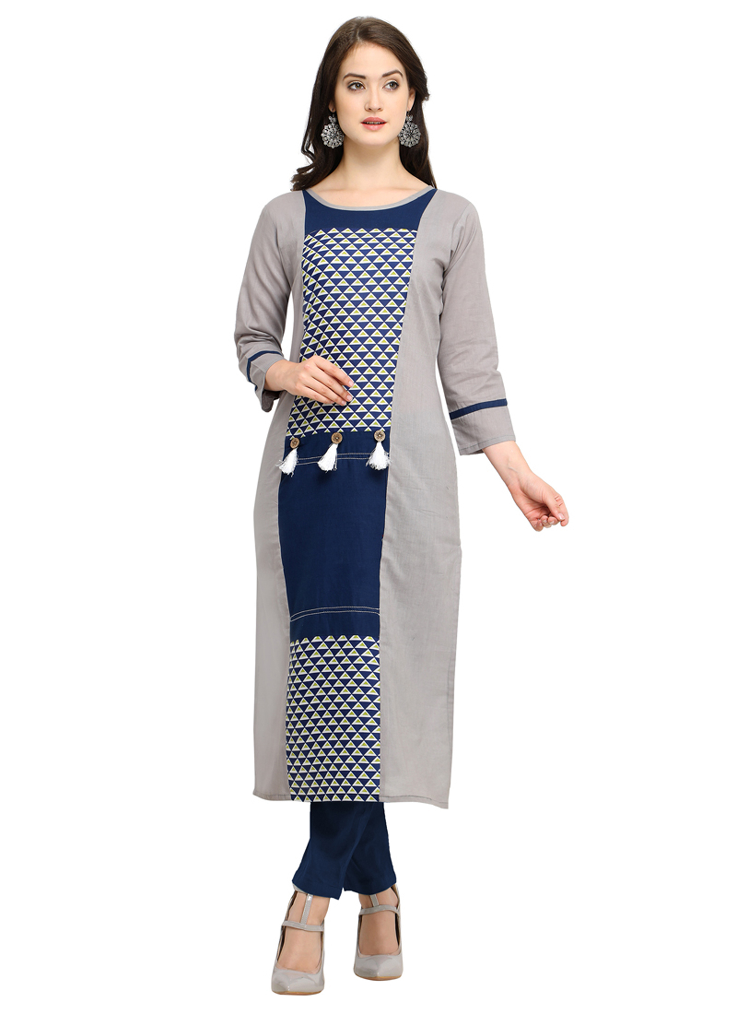 Linen Cotton Kurtis - Color: As Per Image