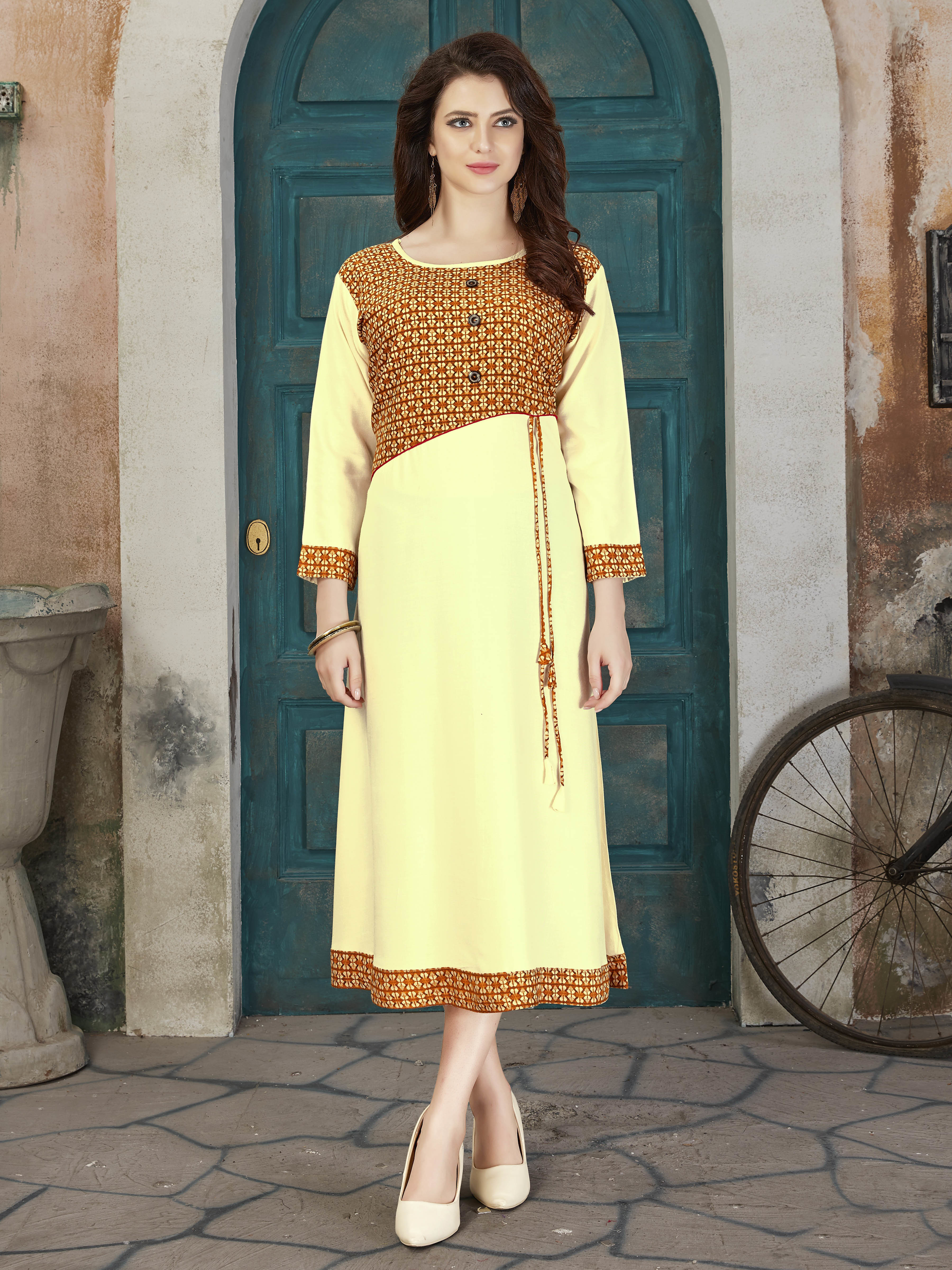 As Per Image Georgette Kurti