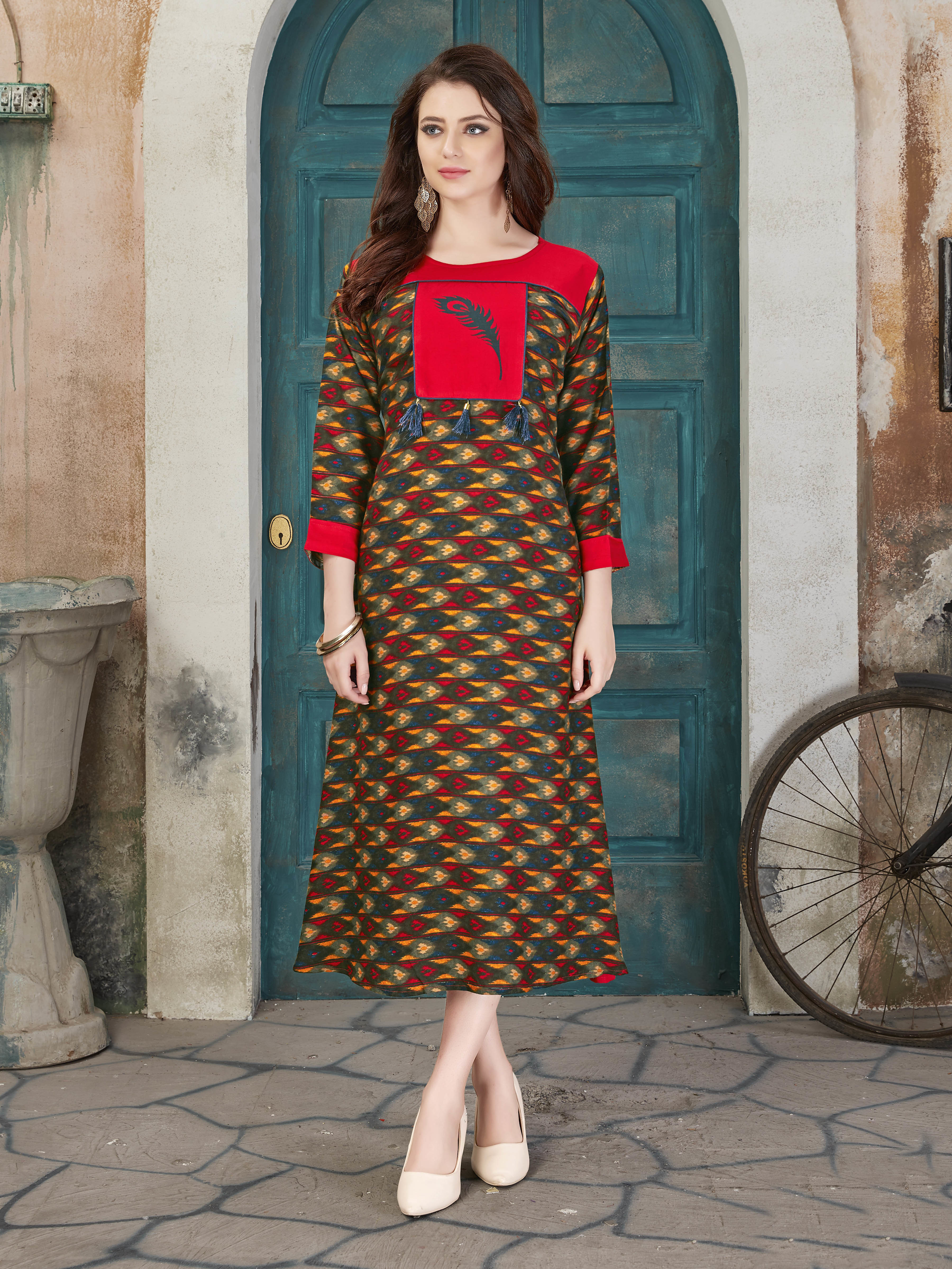 As Per Image Georgette Kurti