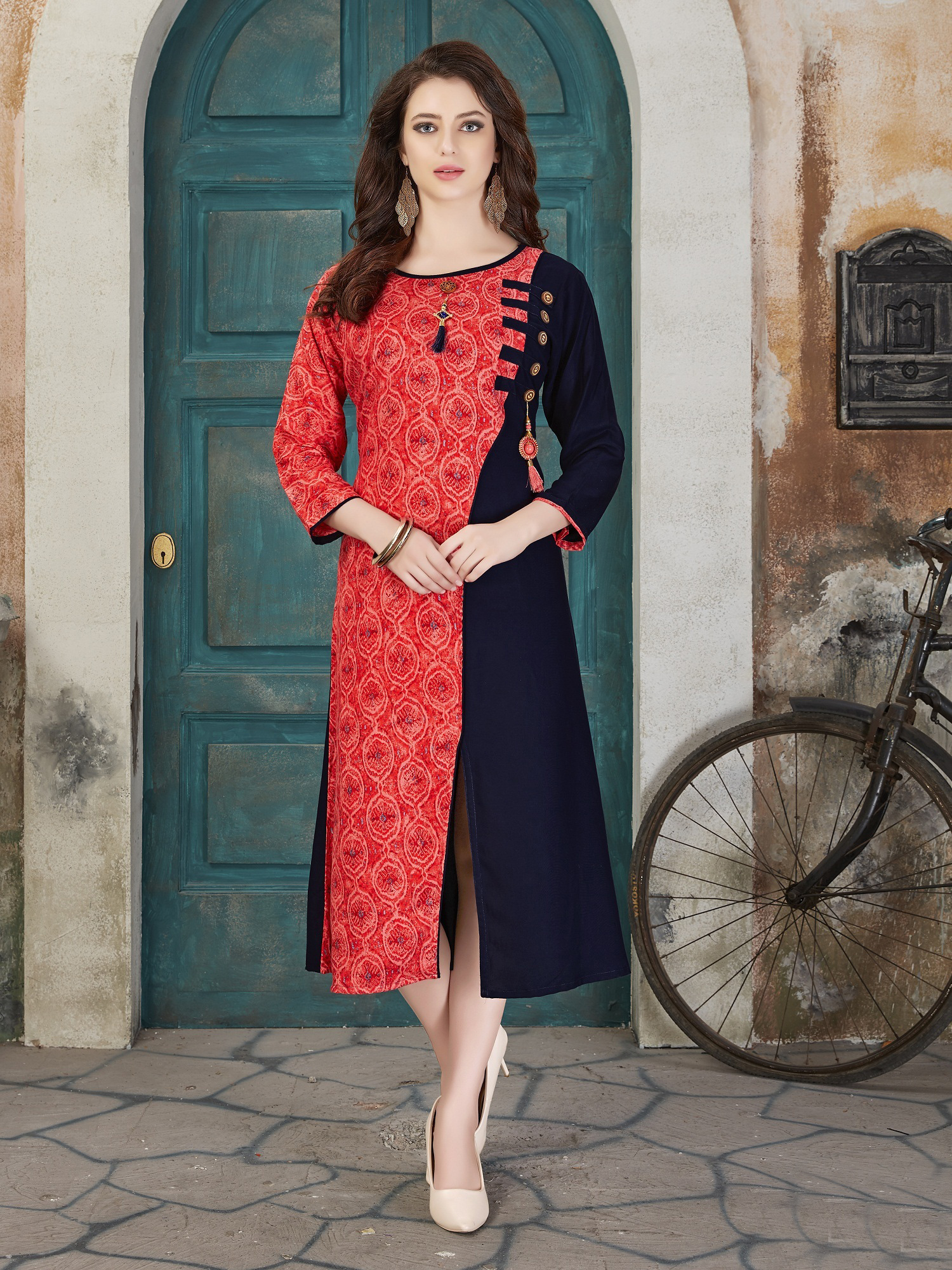 As Per Image Georgette Kurti