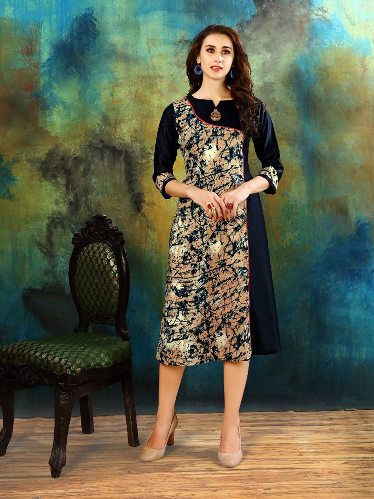 Branded Kurti - Rayon Material, Printed Pattern, Full Sleeves | All Season Western Ethnic Wear