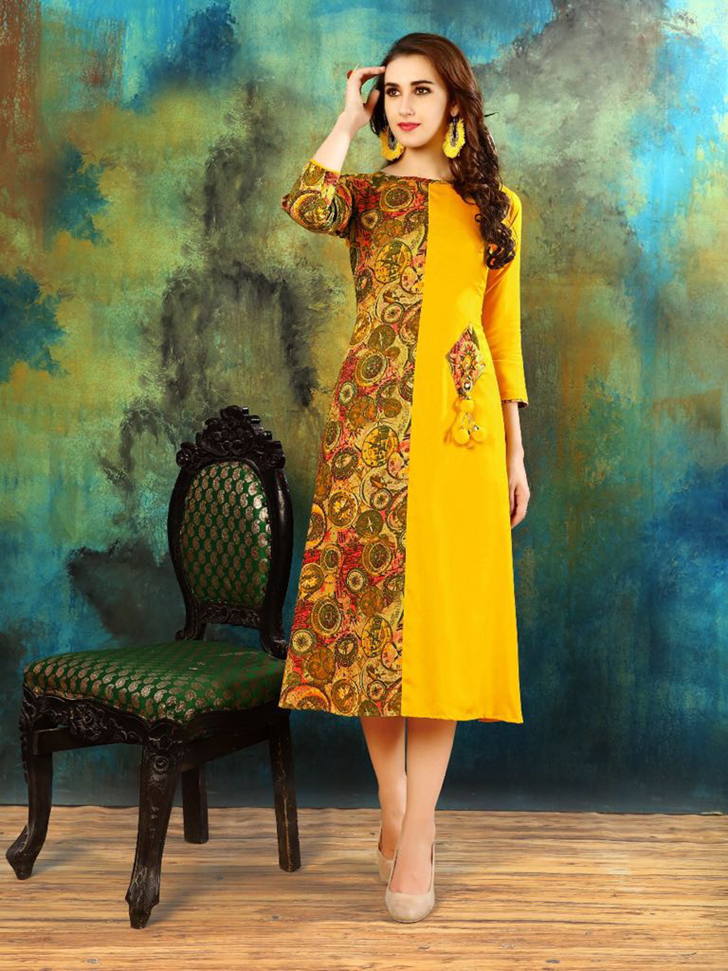 Branded Kurti - Rayon Material, Printed Pattern, Full Sleeves | All Season Western Ethnic Wear