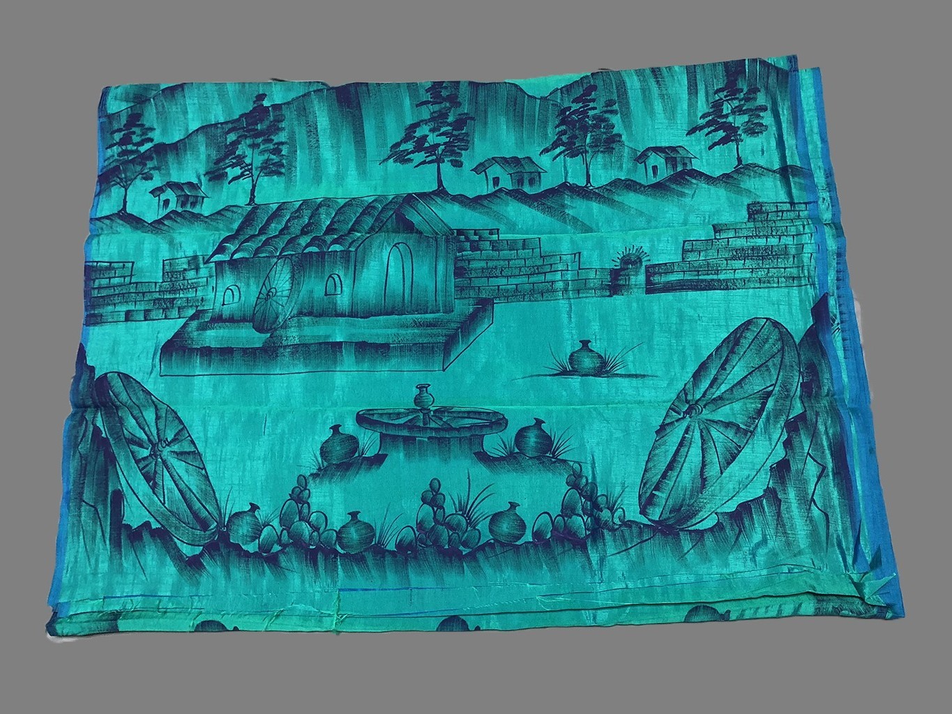 Hand Brush Paint Banglori Silk Saree