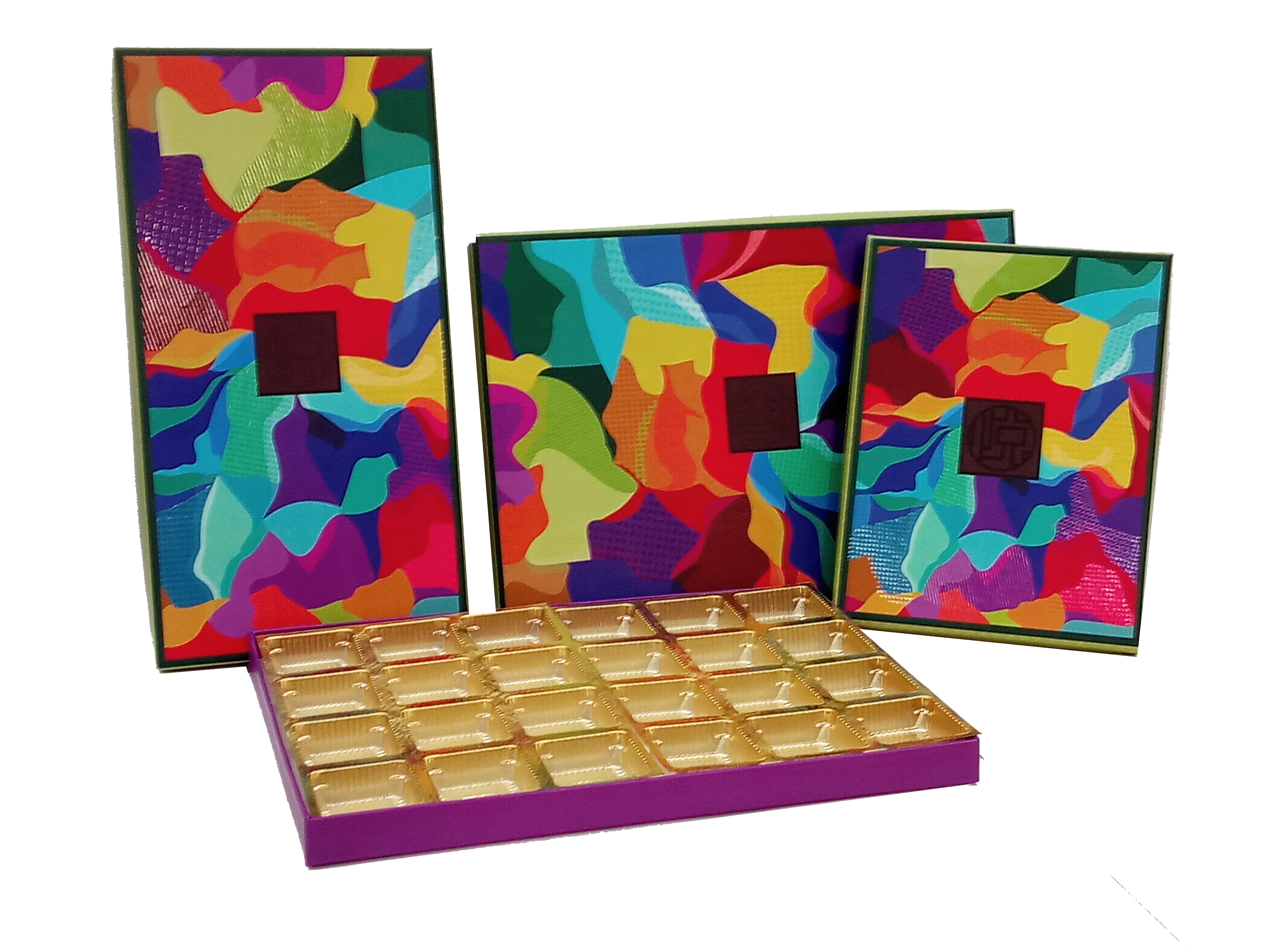 Chocolate Box 12 Pc - 1.2mm Rigid Paper | Multi-color Design With Matt Lamination & Spot Uv Finish, Handmade Elegance For Chocolate Packaging