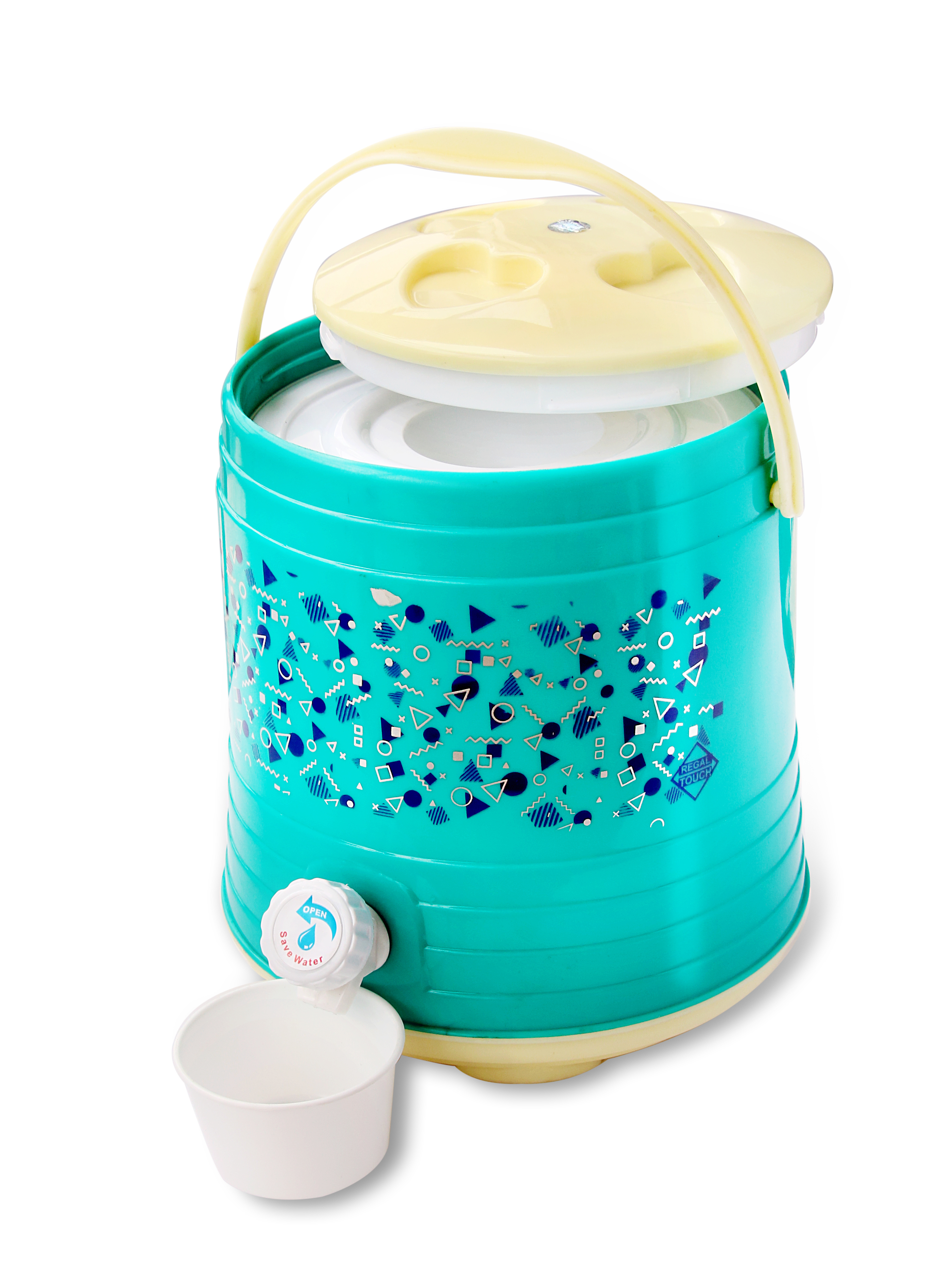 Cool Fashion Water Jug - Virgin Food Grade Plastic, 6 Ltrs | Ideal For Travelling Outdoors, Wide Mouth Design, Colorful Options Blue, Orange, Green, Yellow