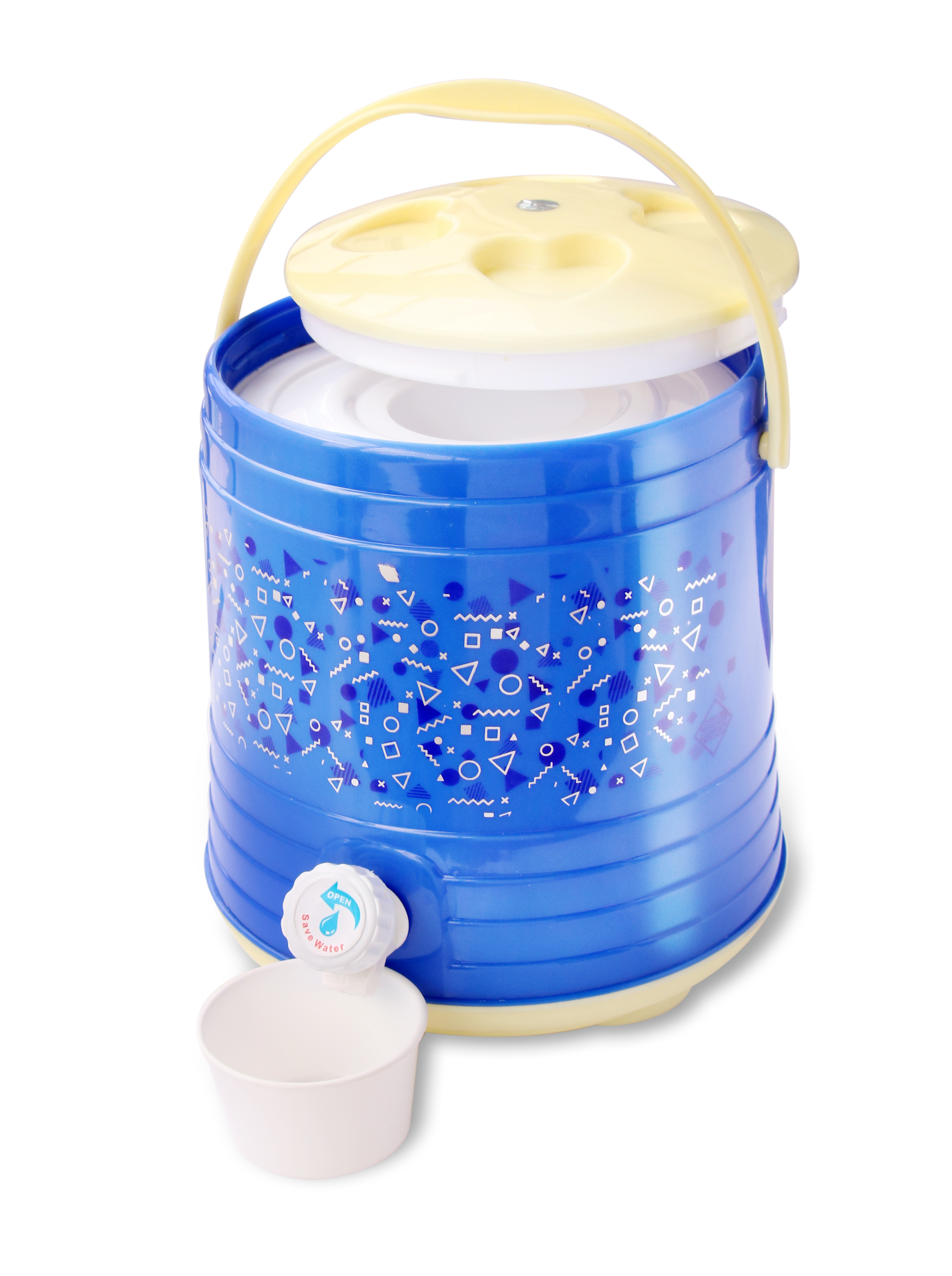 Cool Fashion Water Jug - Virgin Food Grade Plastic, 6 Ltrs | Ideal For Travelling Outdoors, Wide Mouth Design, Colorful Options Blue, Orange, Green, Yellow