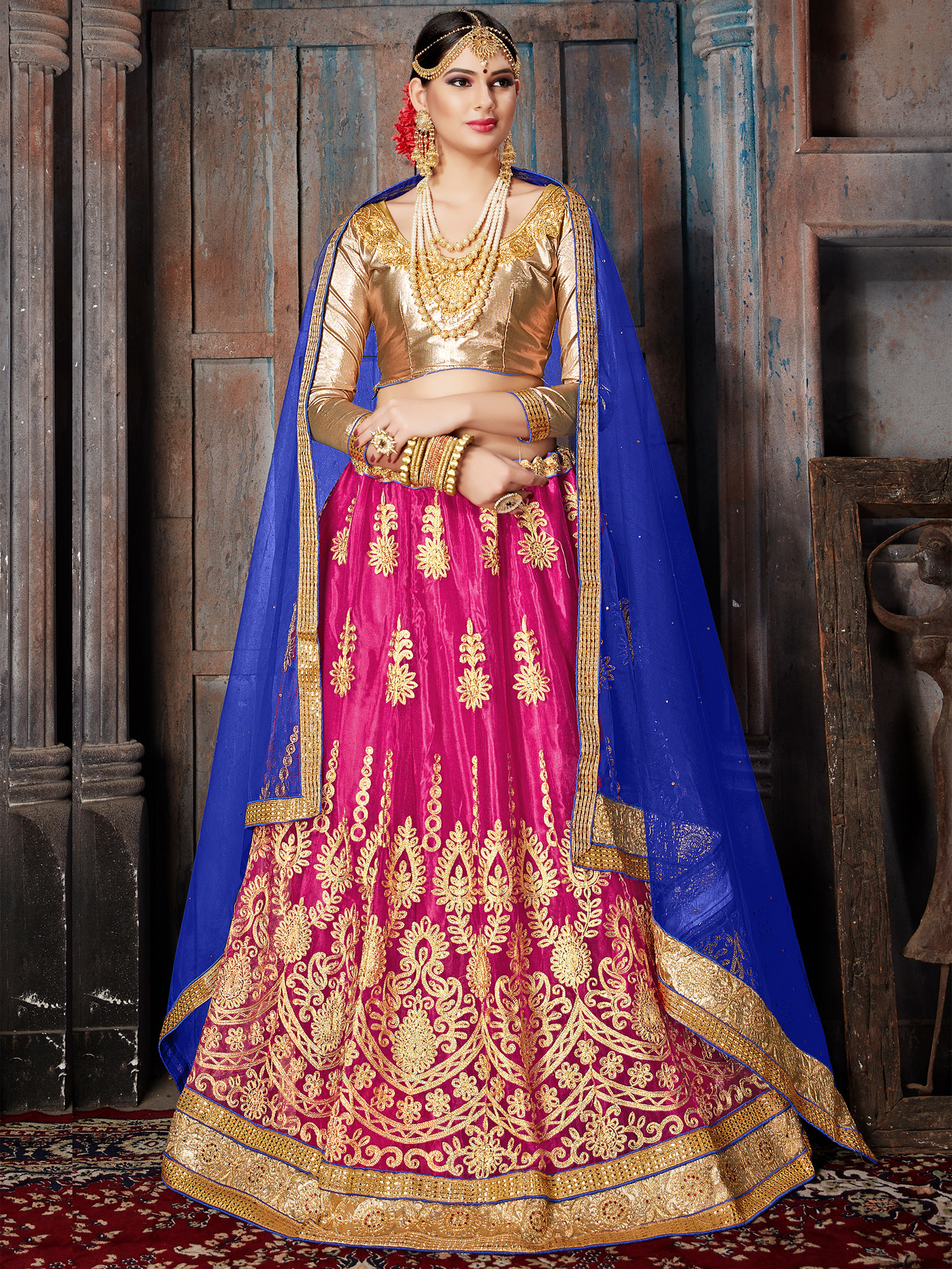Net Lehenga Choli - Color: As Per Image