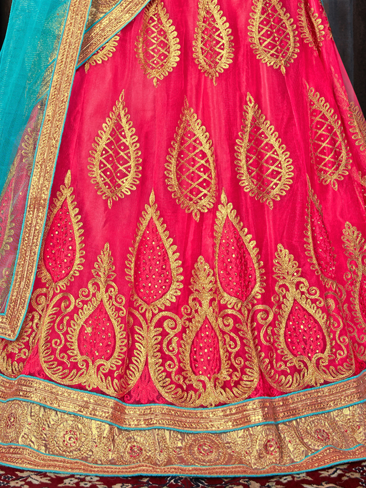 Net Lehenga Choli - Color: As Per Image