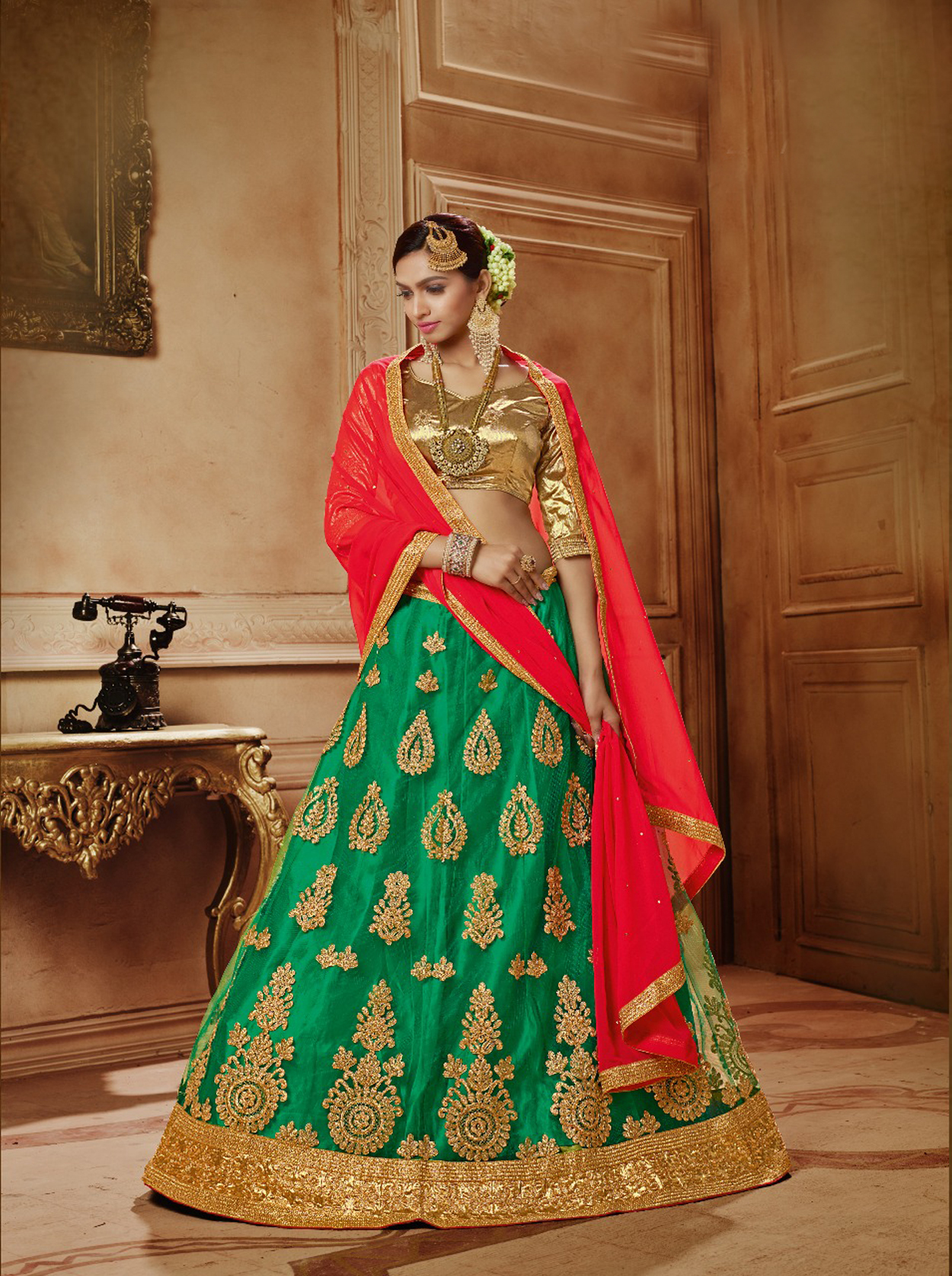 As Per Image Fancy Lehenga