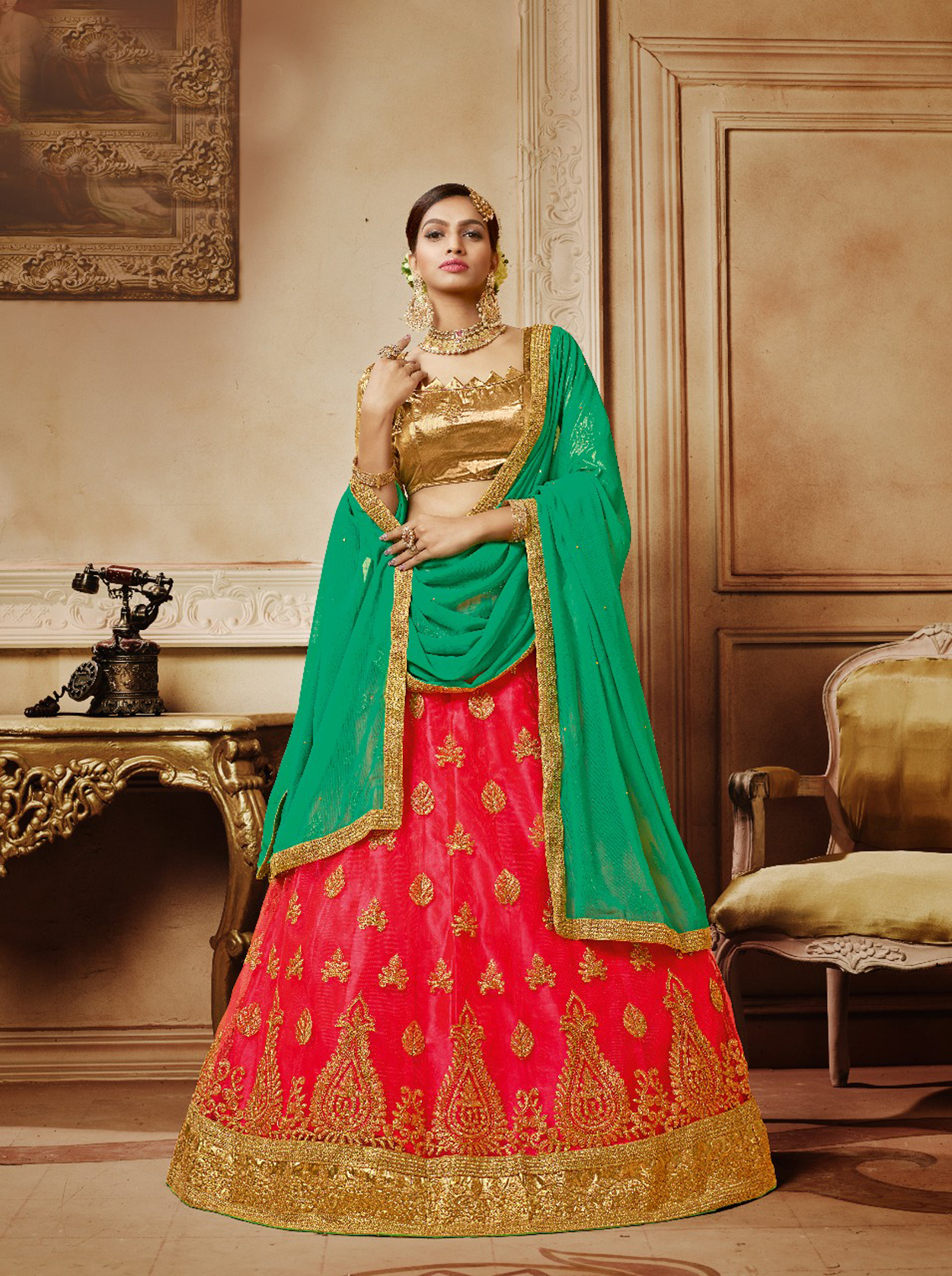 As Per Image Fancy Lehenga