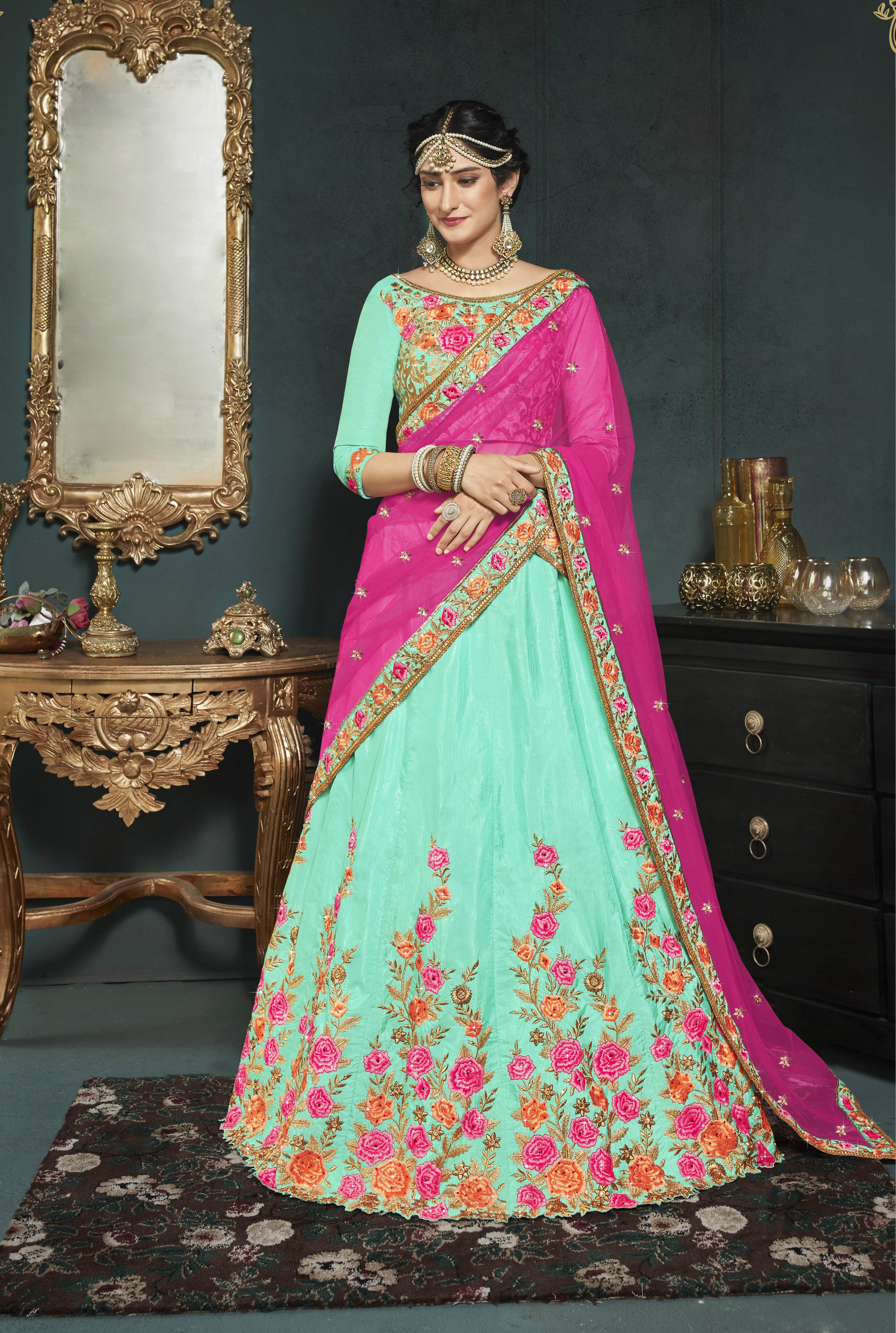 As Per Image Banarasi  Silk Lehenga