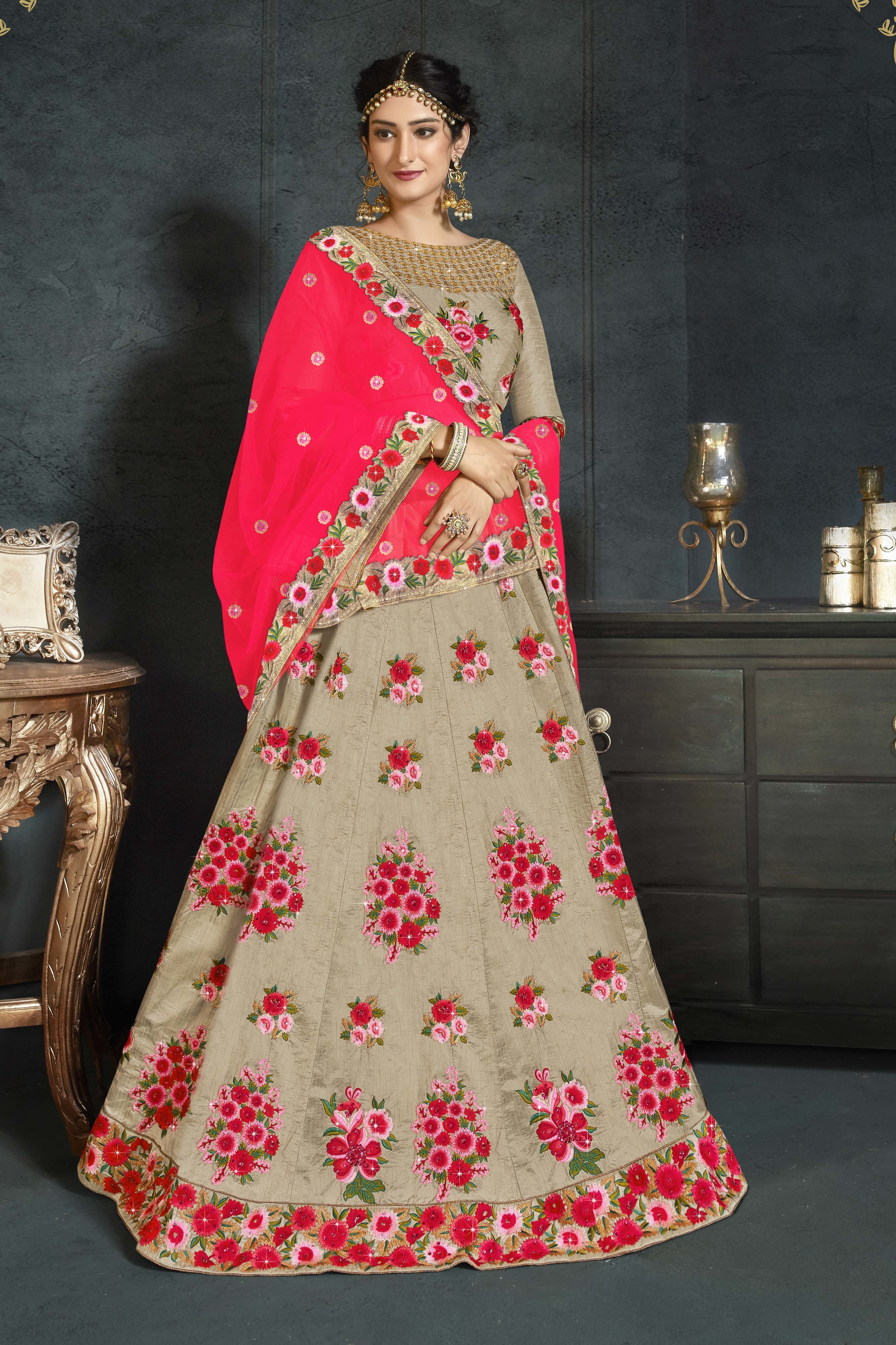 Party Wear Lehenga - Color: As Per Image