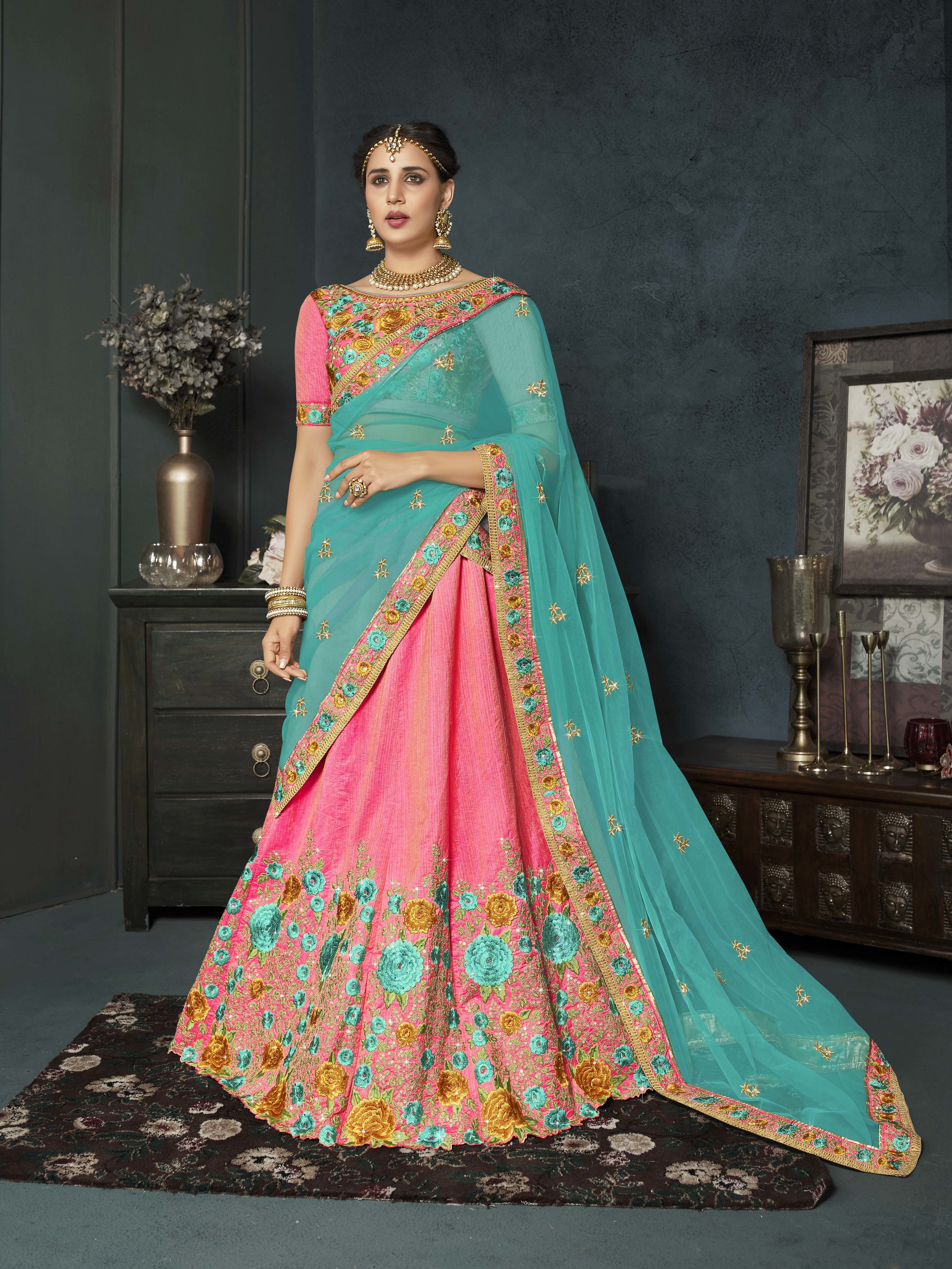 Party Wear Lehenga - Color: As Per Image