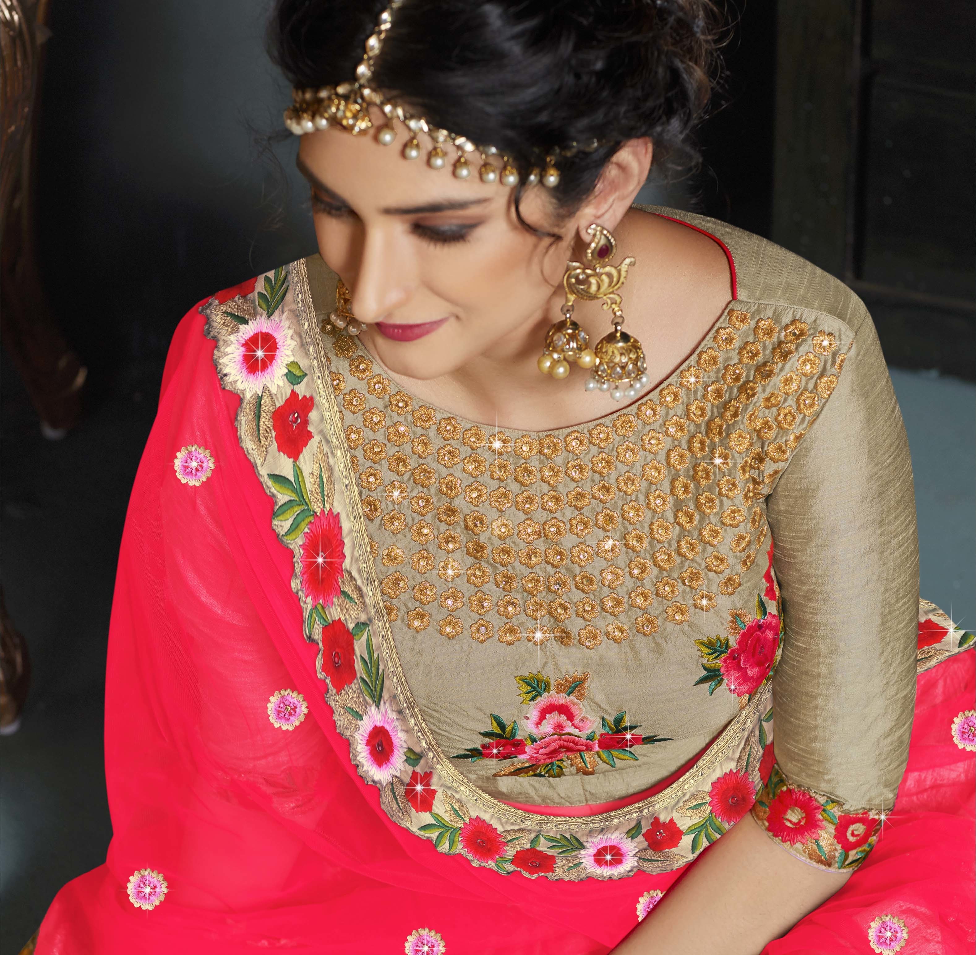 Party Wear Lehenga - Color: As Per Image