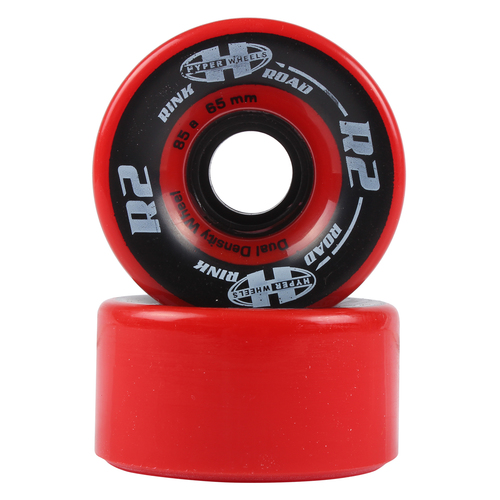 Hyper R2 Green - HyperChem Proprietary High Grade Urethane Composite, 65mm x 35mm Size, 85A Hardness, Round Shape for Rink and Road Use