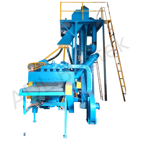 Dark Blue Roller Conveyor Shot Blasting Machine