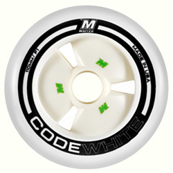 Matter Code White - Pu Material, 100mm & 110mm Size Options, Multicolour Finish | High-end Track Racing Wheel With Stored Energy Ring Technology (Sert)
