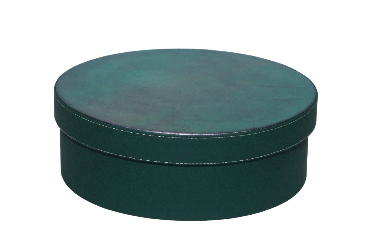Leatherette Gift Hamper Round Box - Leatherette Material, Expansive Storage Capacity | Elegant Orange Color With Precision Stitching