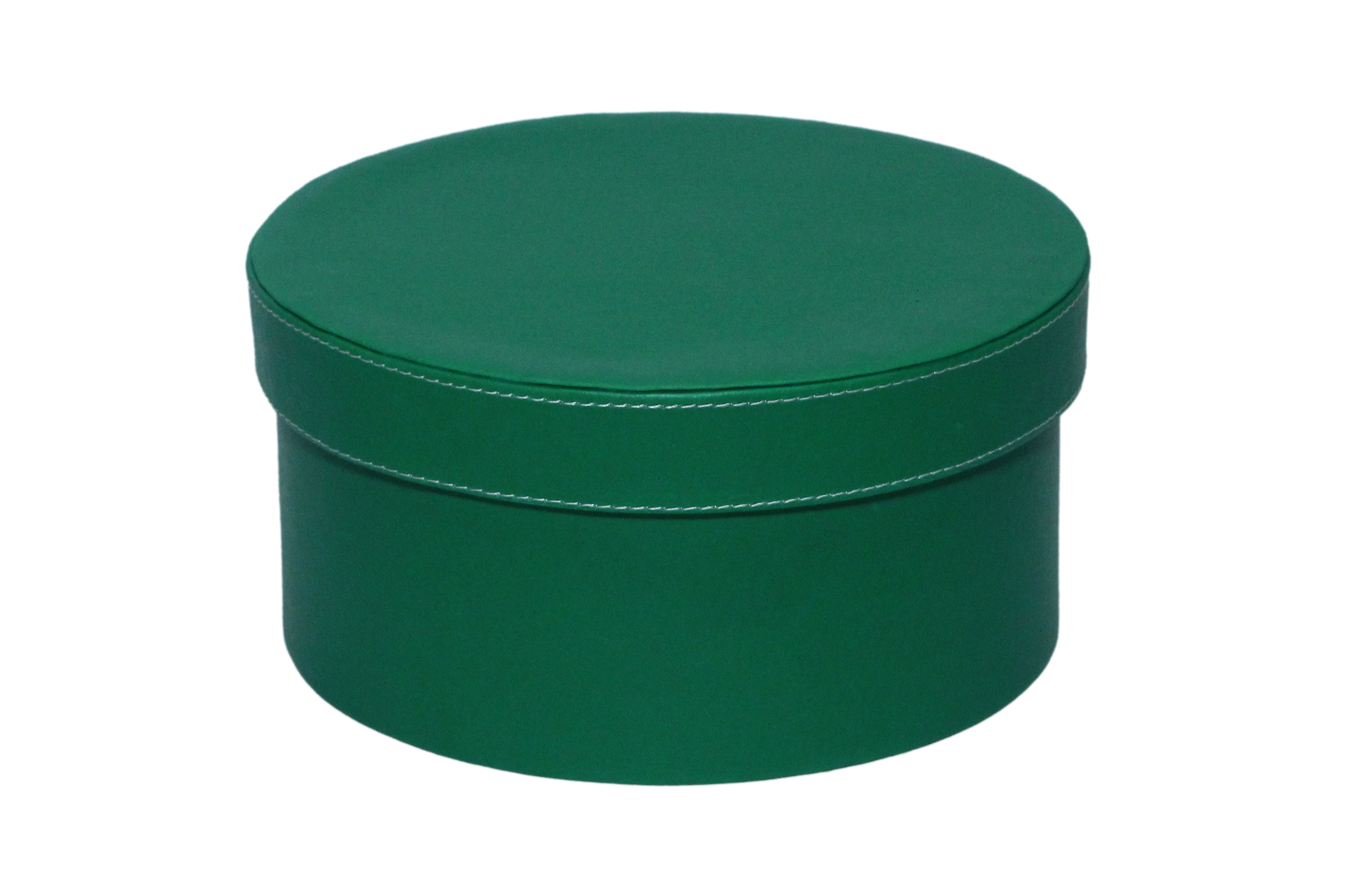 Leatherette Gift Hamper Round Box - Leatherette Material, Expansive Storage Capacity | Elegant Orange Color With Precision Stitching