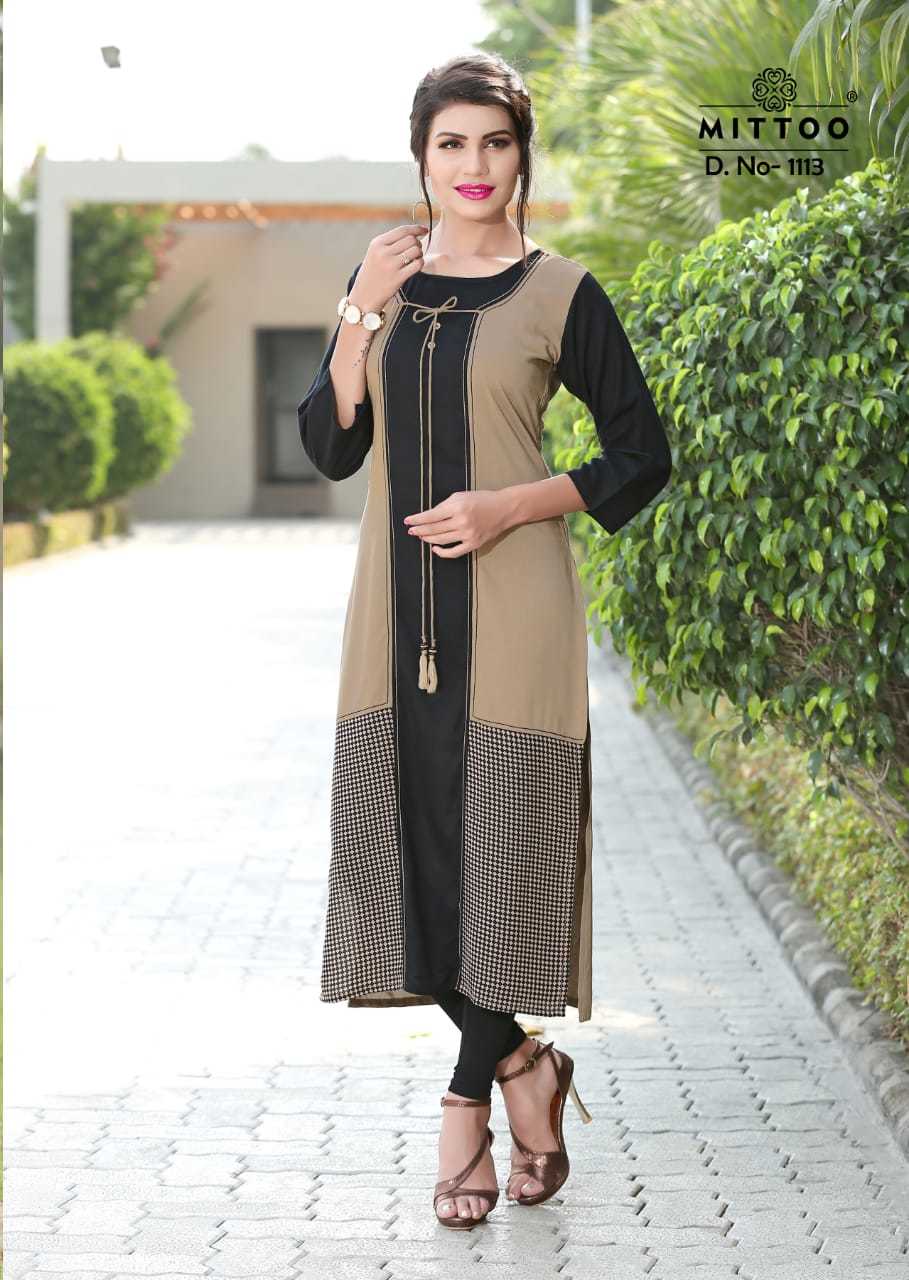 Dry Cleaning Rayon Designer Kurti Wholesale Palak - 11