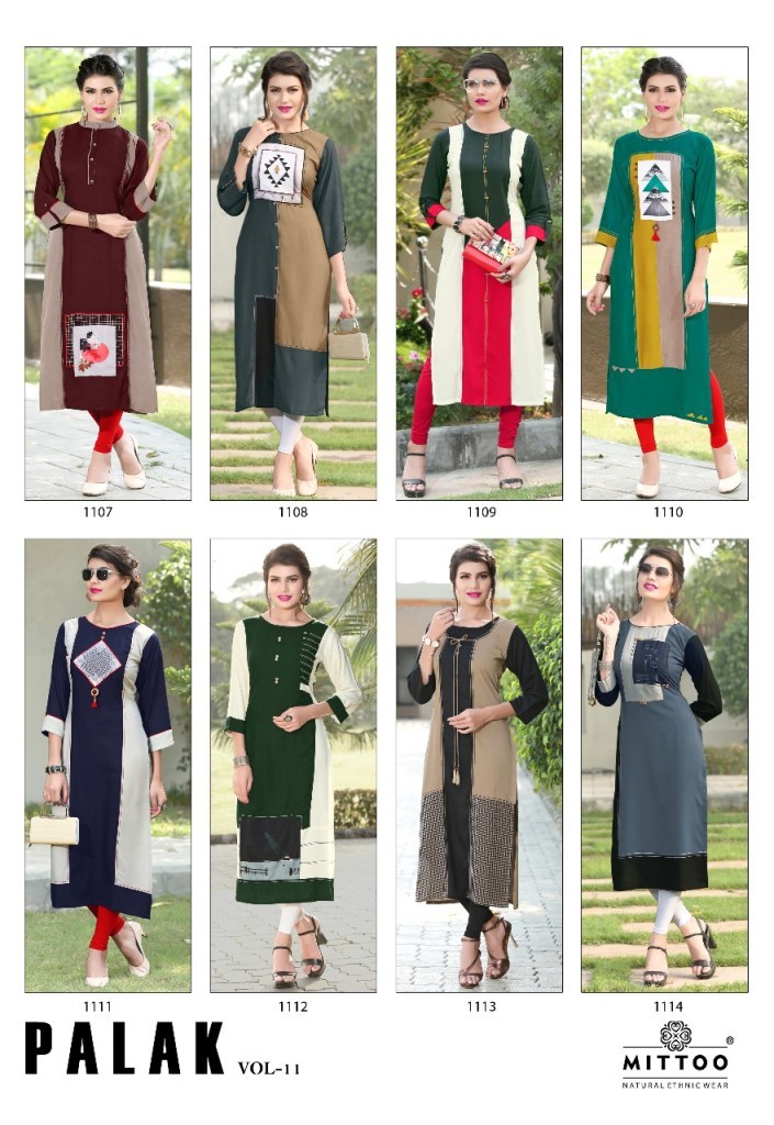 Dry Cleaning Rayon Designer Kurti Wholesale Palak - 11