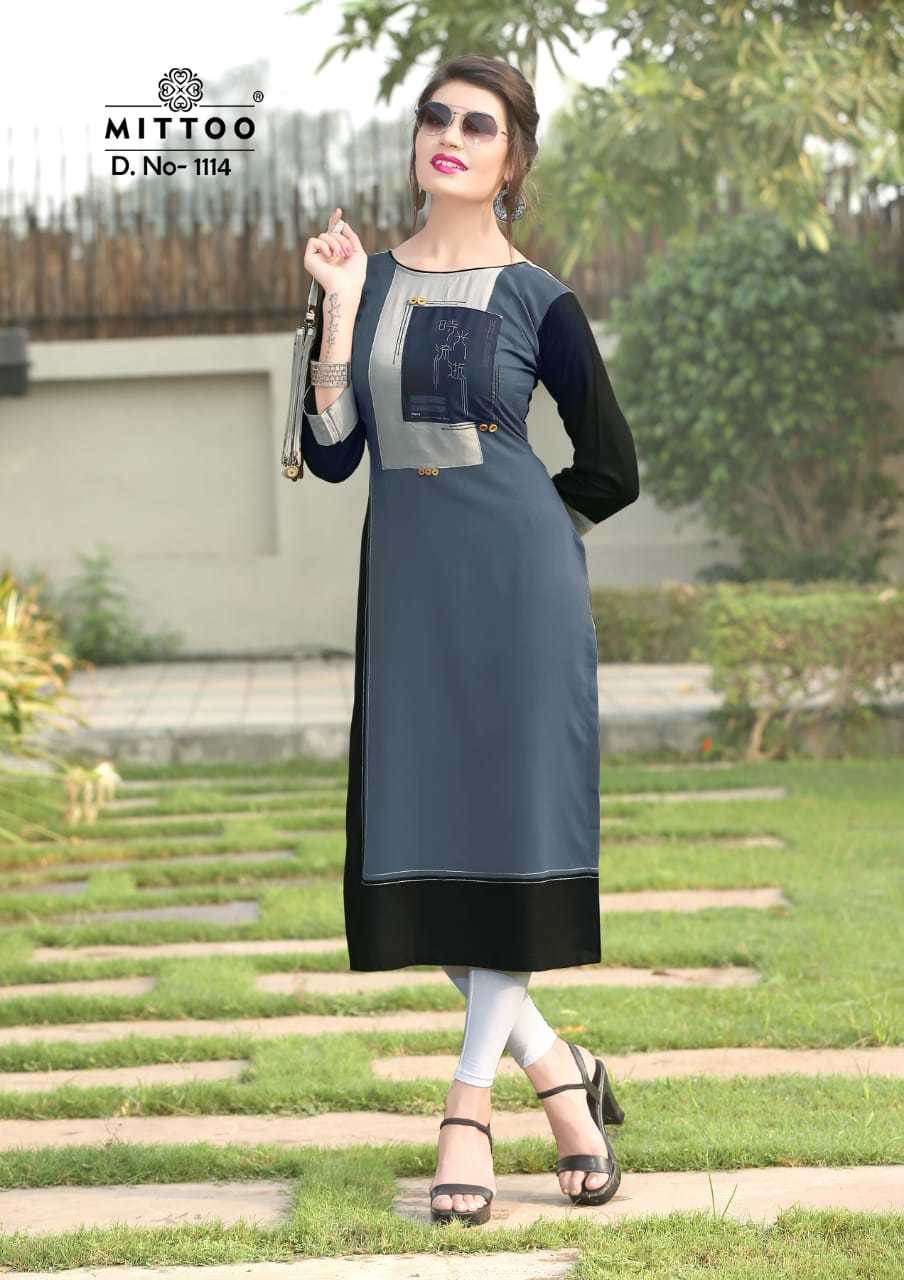 Dry Cleaning Rayon Designer Kurti Wholesale Palak - 11