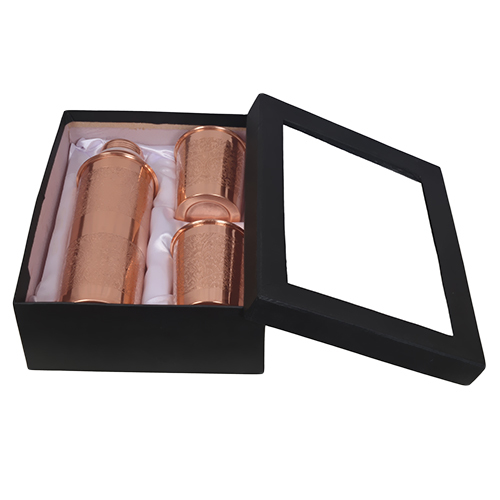 Copper Bottle Gift Set - 1000ml Pure Copper, Brown Round Design | Durable, Medium Hardness, Polished Surface Treatment, Standard Grade