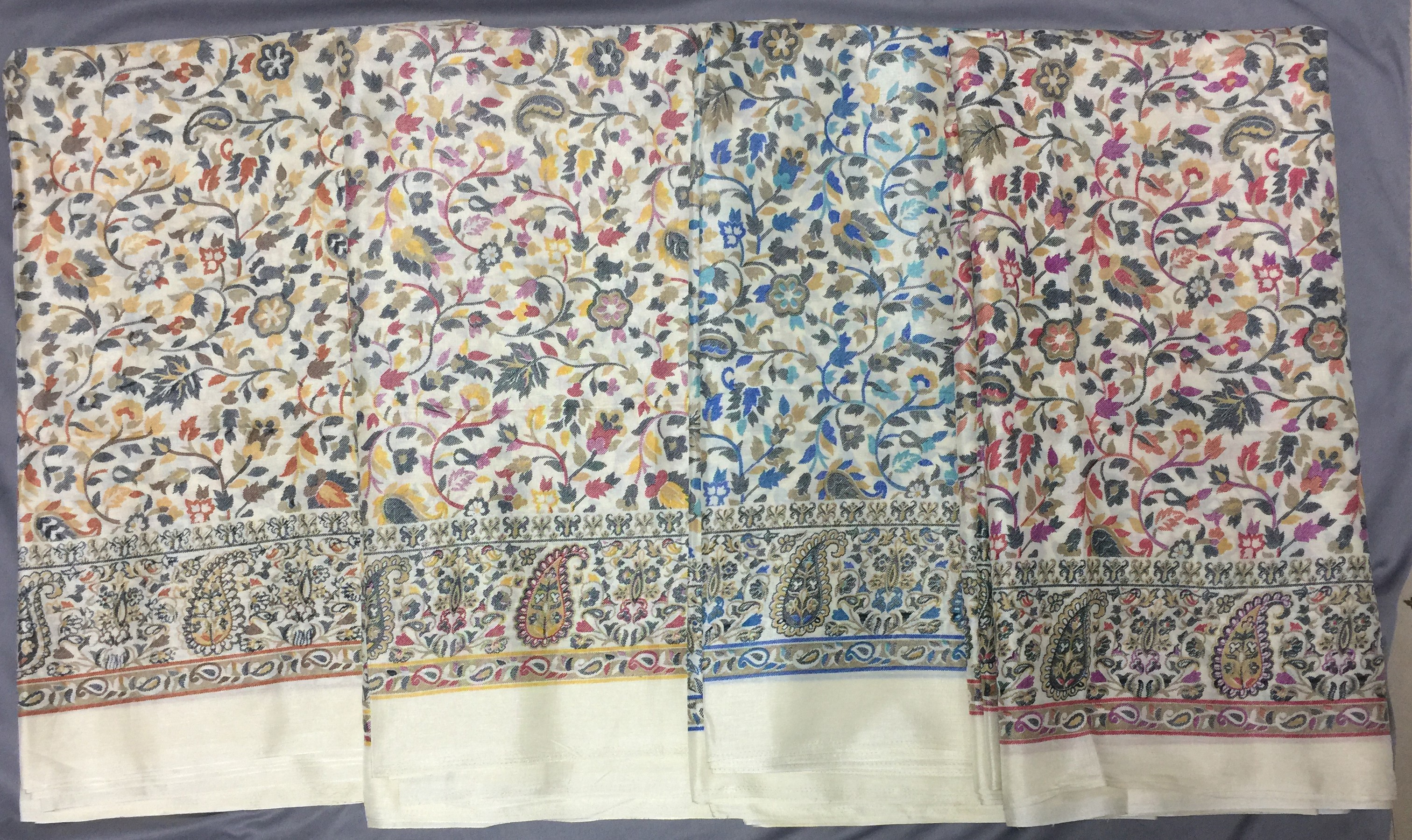 Different Colors Flower Print Manipuri/lilen Chanderi Silk Saree