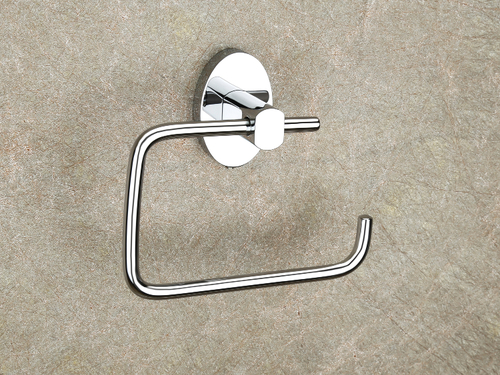 Brass Paper Holder - Brass, 150x100 mm , Chrome Finish, Wall-mounted Design, Weighs 0.5 kg, Holds Toilet Paper Rolls, 1 Year Warranty
