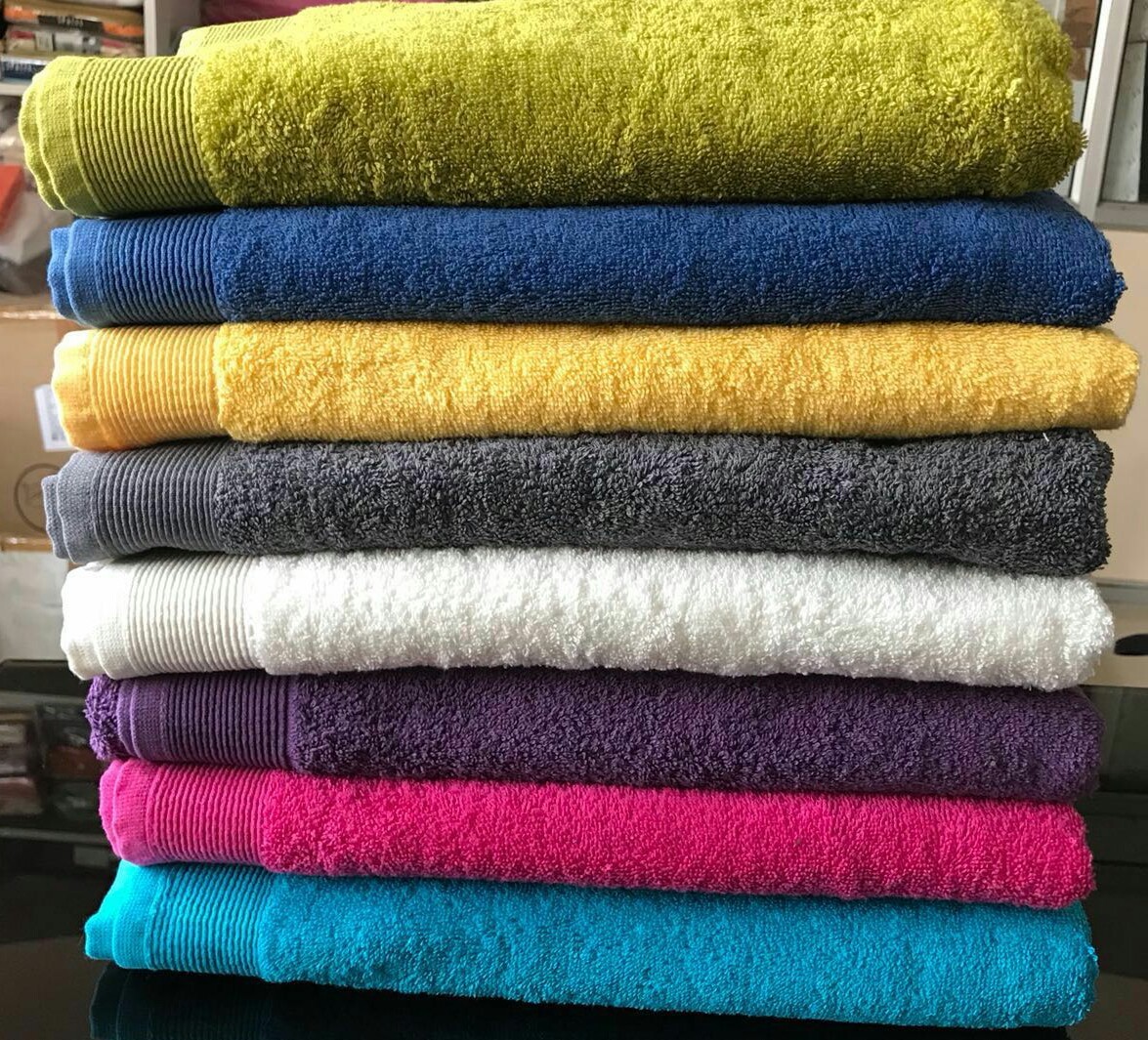 Bath Towels & Hand Towels - 100% Cotton, Full Sizes & Multicolor | Soft Touch, Quick Dry, High Water Absorbency, Plain Dyed Jacquard Style