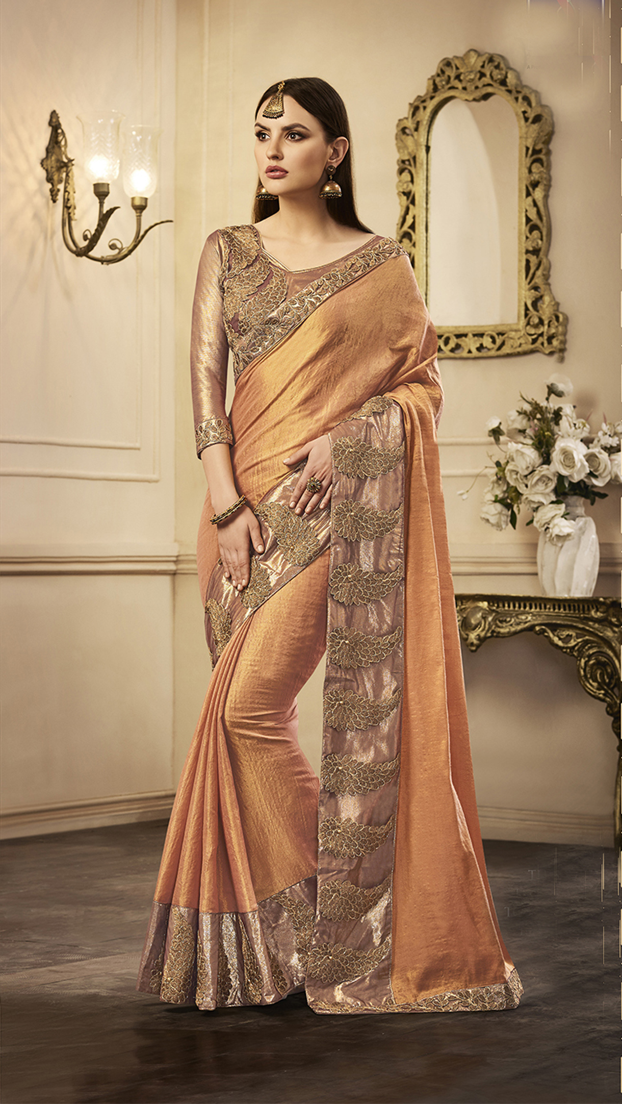 Chandan Silk Saree - Premium Embroidered Cotton, Customized Size | Exclusive Designer Work, Traditional Ethnic Pattern