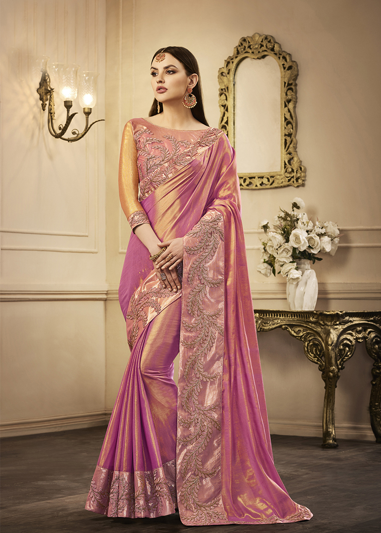 Chandan Silk Saree - Premium Embroidered Cotton, Customized Size | Exclusive Designer Work, Traditional Ethnic Pattern