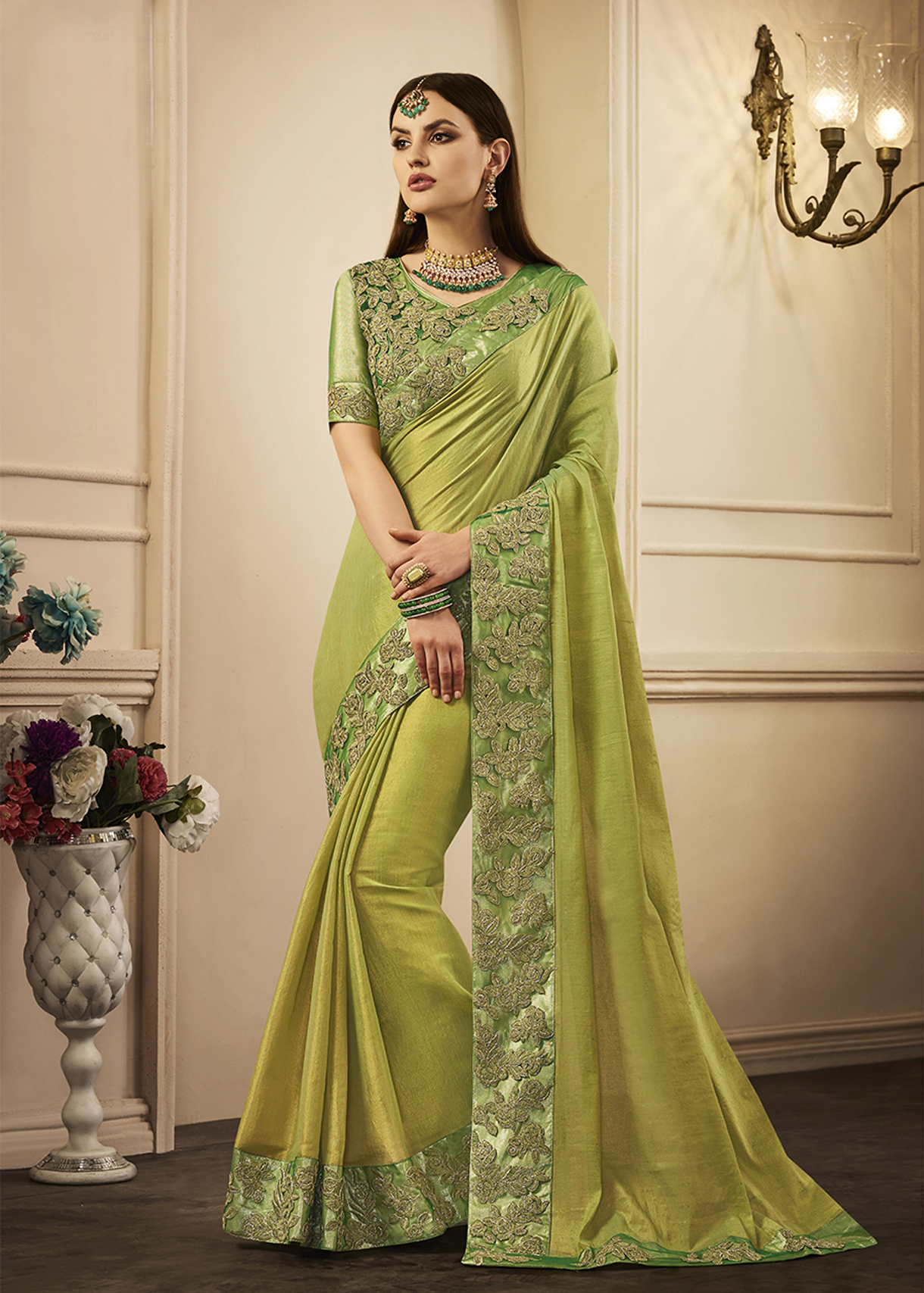 Chandan Silk Saree - Premium Embroidered Cotton, Customized Size | Exclusive Designer Work, Traditional Ethnic Pattern