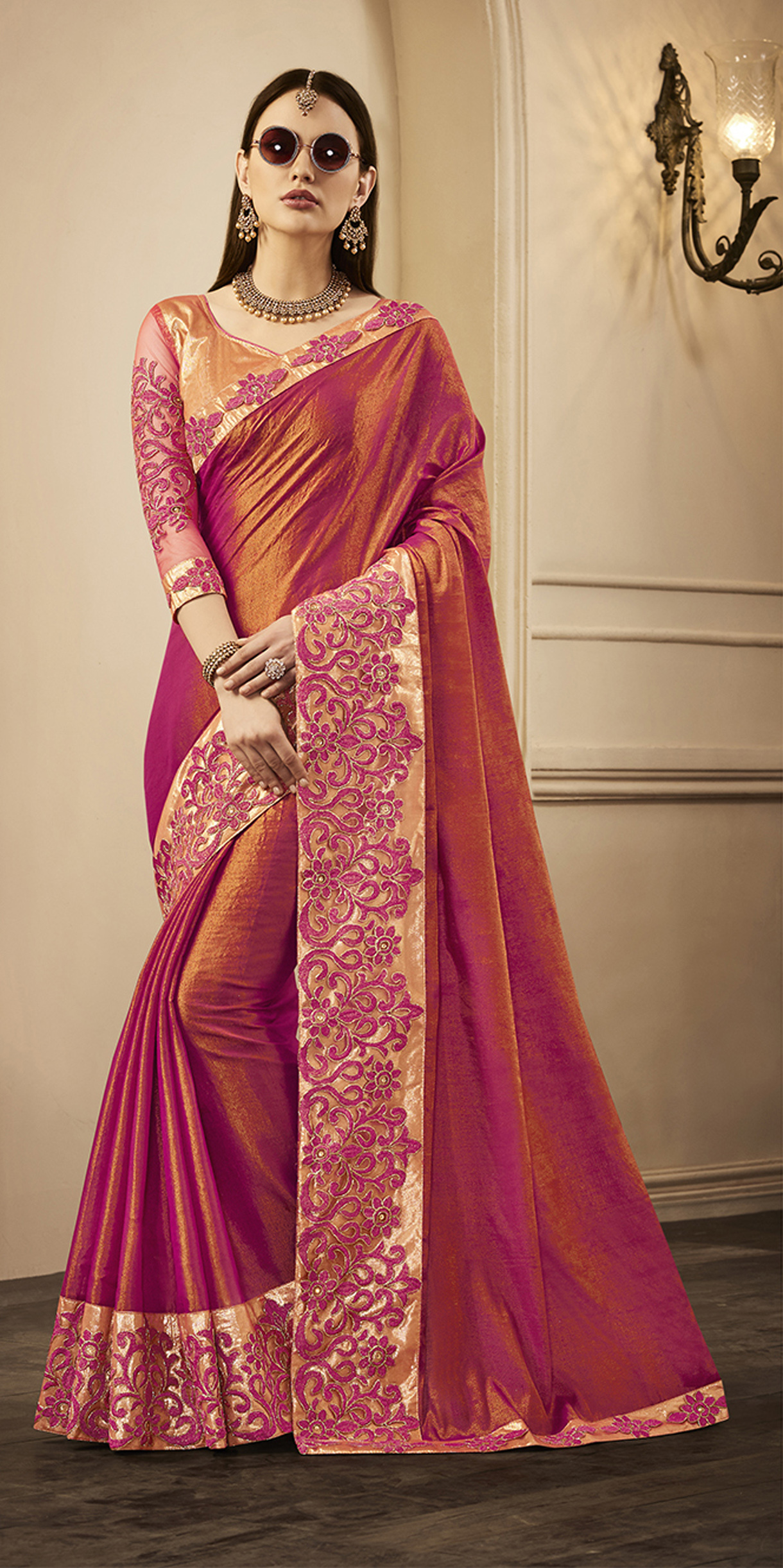 Chandan Silk Saree - Premium Embroidered Cotton, Customized Size | Exclusive Designer Work, Traditional Ethnic Pattern