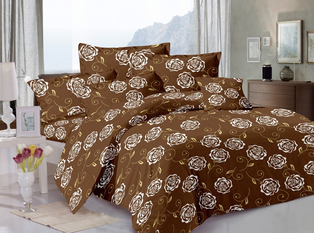 Decorative Bedsheet - 100% Pure Cotton, 245cm X 225cm Double Size, 240 Thread Count, Includes 2 Pillow Covers, Washable Plain Dyed Design