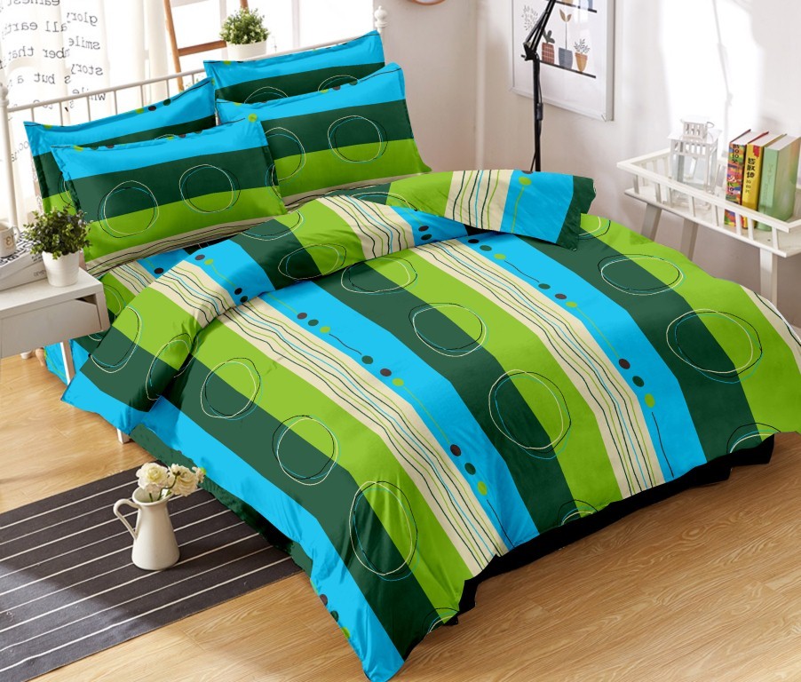 Cotton Bed Linen Set - 270cm X 270cm With 2 Pillow Covers, 210 Thread Count, Washable For Easy Maintenance