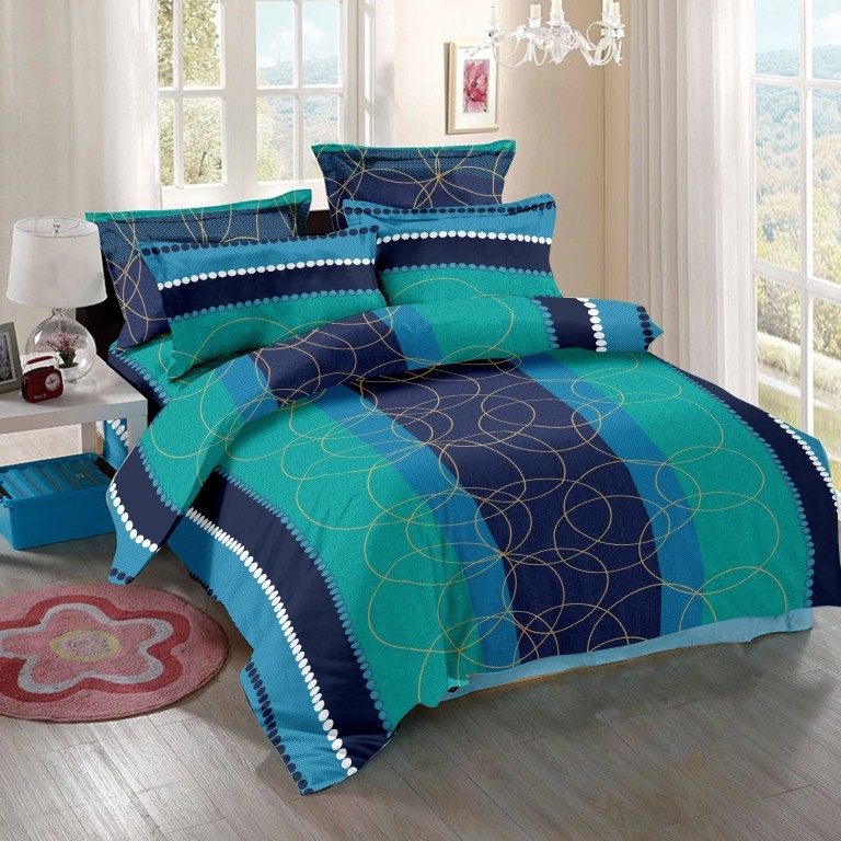 Cotton Bed Linen Set - 270cm X 270cm With 2 Pillow Covers, 210 Thread Count, Washable For Easy Maintenance