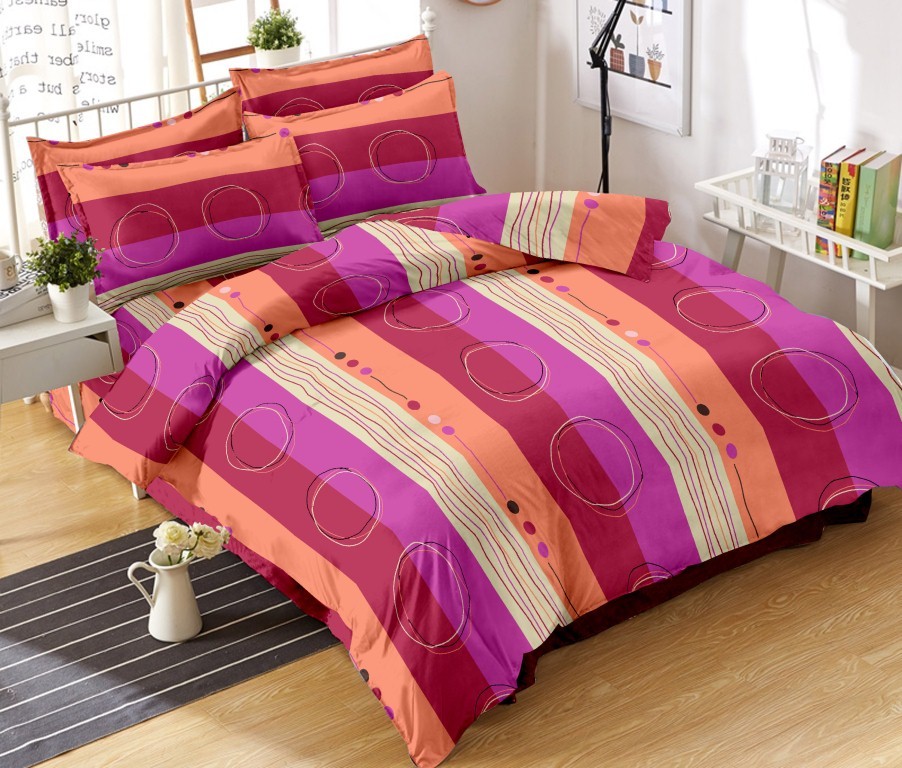 Cotton Bed Linen Set - 270cm X 270cm With 2 Pillow Covers, 210 Thread Count, Washable For Easy Maintenance