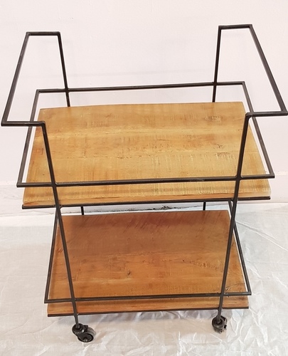 Natural Finish Square Trolley