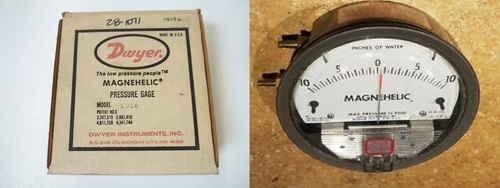 Dwyer USA मॉडल 2320 मैग्नेहेलिक गेज रेंज 10-0-10 इंच WC