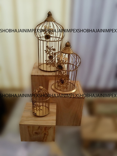 Golden Set Of 3 Cage Set