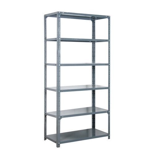 Iron Storage Rack - 6 Feet Height, 3 Feet Width | Modern Design, 5 Compartments, No Assembly Required, Stackable, Grey Color, Machine Cut Finish, 1-year Warranty